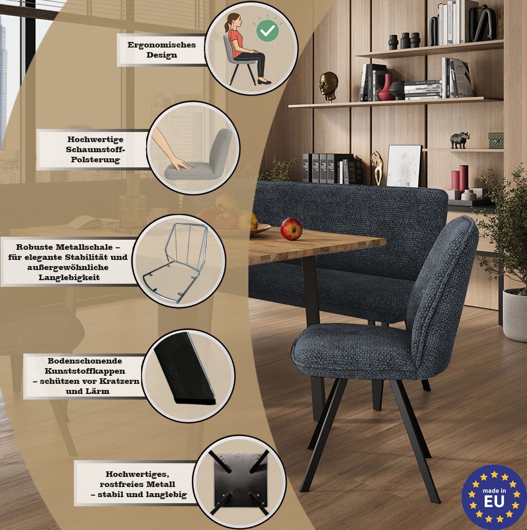 OTTO home Esszimmerstuhl »Mily Essstuhl, Wohnstuhl, Polsterstuhl, 4-Fußstuhl« (Set) 2 Stk.