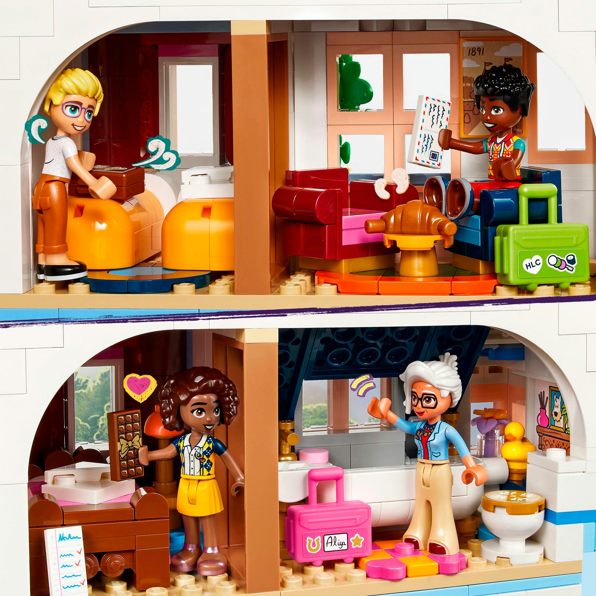 LEGO® Konstruktionsspielsteine »Burg mit Ferienunterkunft (42638), LEGO Friends«, (1311 St.), Made in Europe