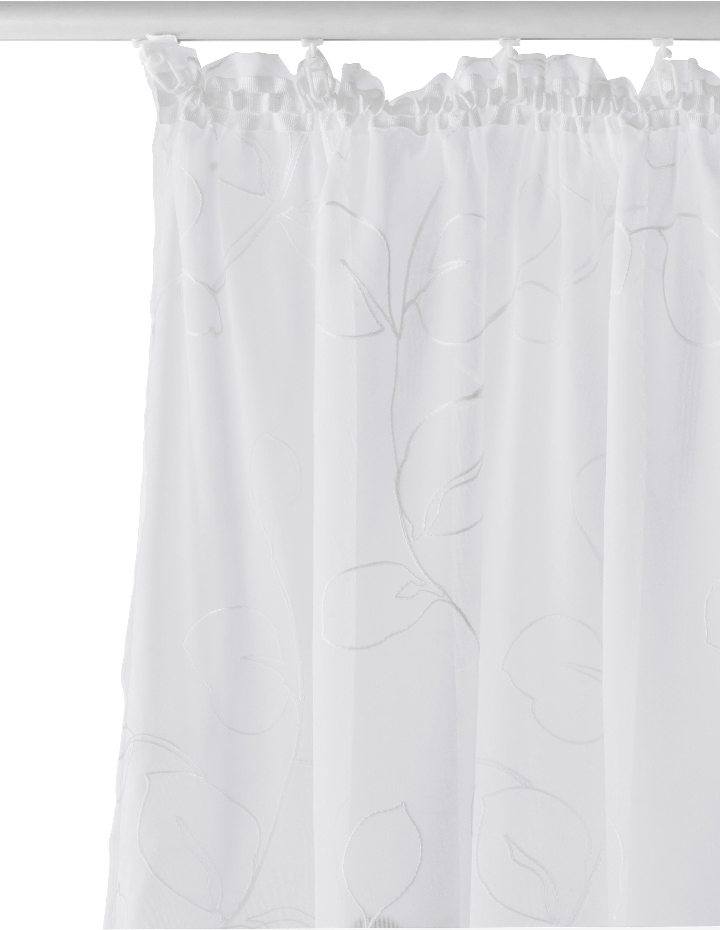 Home affaire Gardine »Adele«, (1 St.), transparent, mit floraler Stickerei, Voile