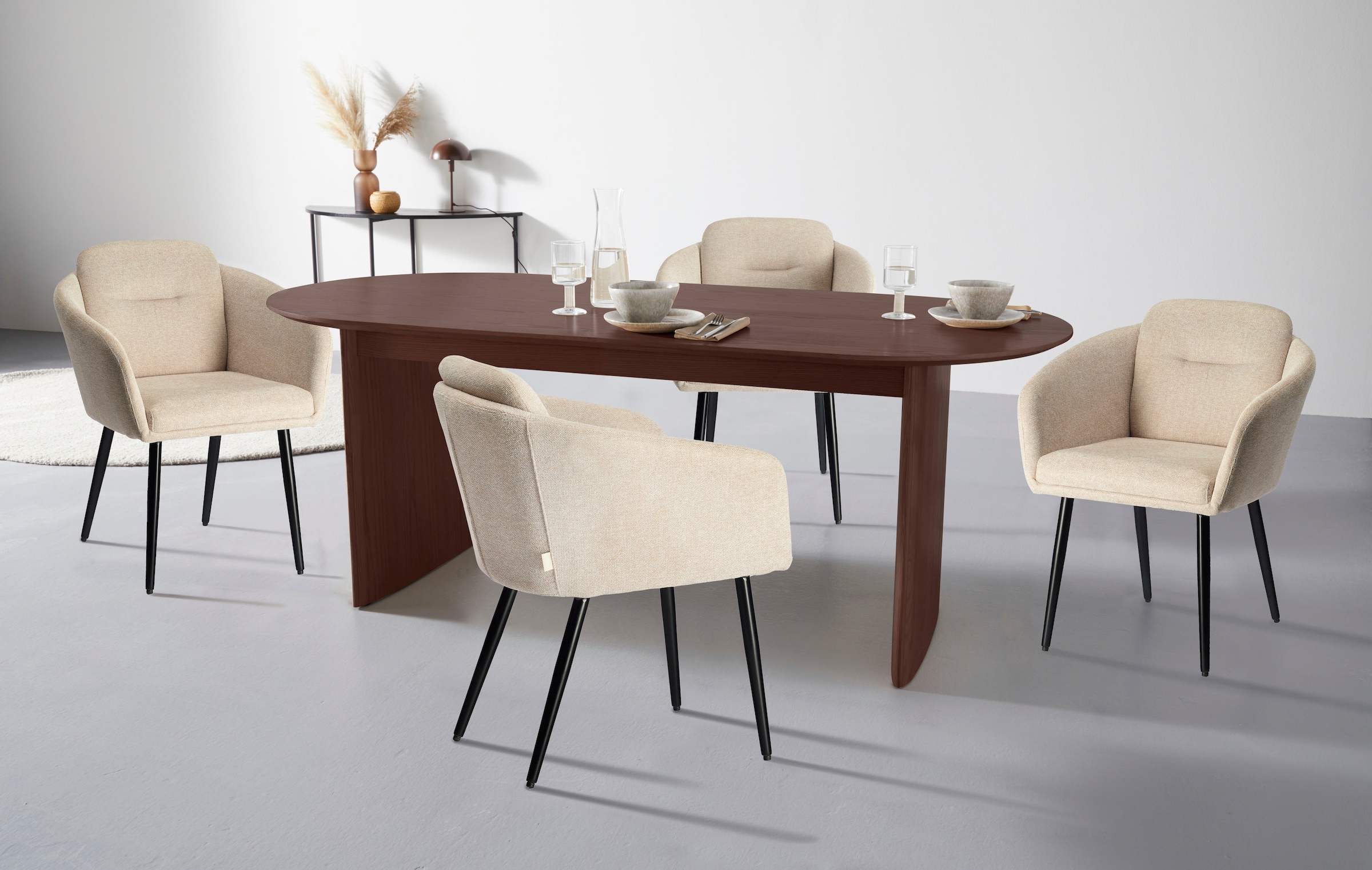 LeGer Home by Lena Gercke Esszimmerstuhl »Fleur, TOPSELLER!, OTTOs Choice« (Set) 2 Stk. Struktur (100% Polyester) Strukturstoff, ergonomisches Design, gesteppte Rückenlehne