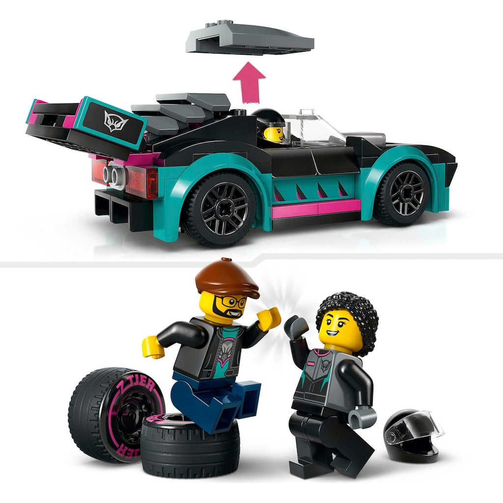 LEGO® Konstruktionsspielsteine »Autotransporter mit Rennwagen (60406), LEGO City«, (328 St.)