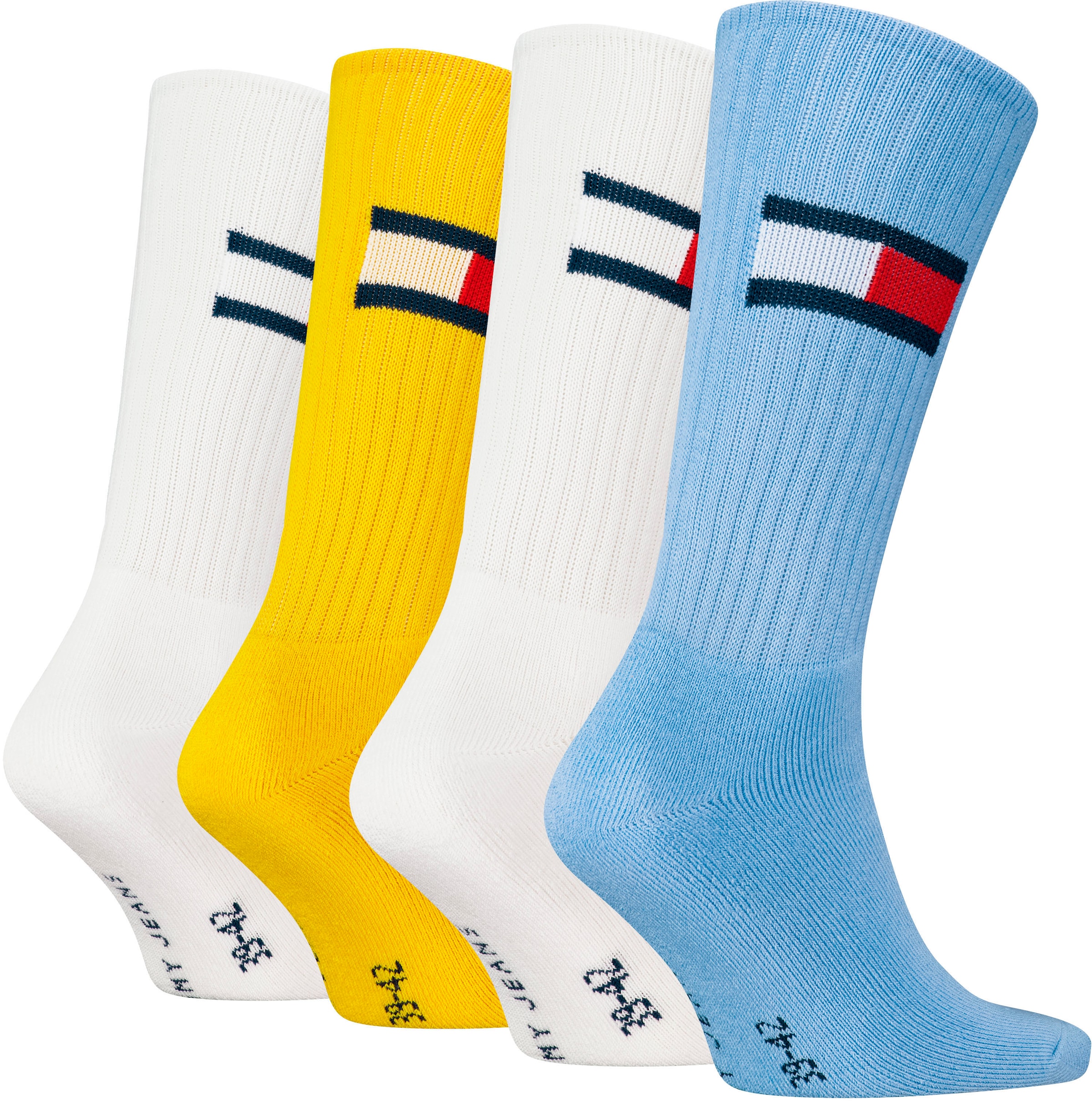 Tommy Hilfiger Sportsocken, (4 Paar), mit großem Flag-Label seitlich