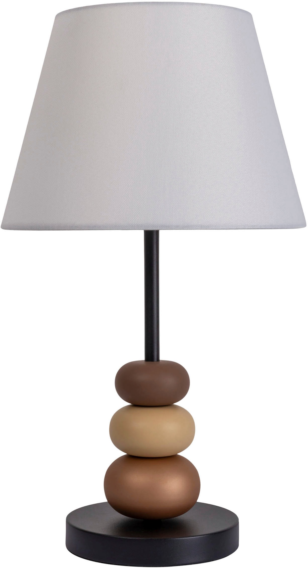 näve Tischleuchte »Elina« E27 1 Stk. H: 50cm, Textilschirm weiß, E27 max. 40W, Zuleitung 150cm schwarz