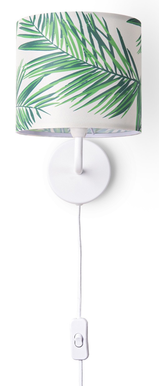 Paco Home Wandleuchte »Ostende 537« E14 Kinder Zimmer Wohnzimmer Modern Büro Lampe Lampenschirm Palme