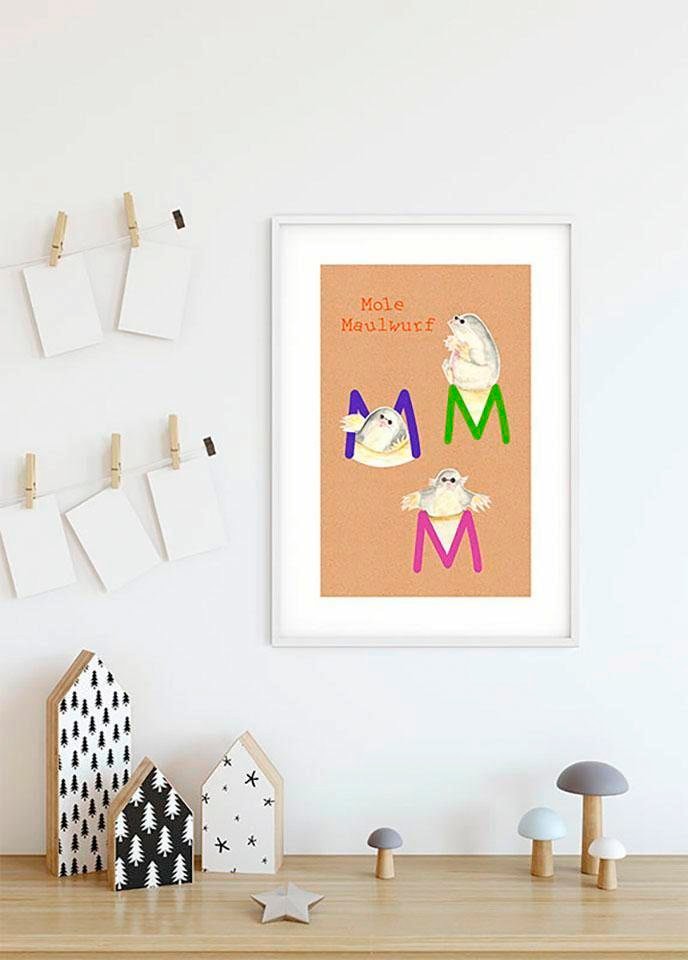 Komar Poster »ABC Animal M«, Buchstaben, (1 St.), Kinderzimmer, Schlafzimmer,  Wohnzimmer online kaufen | mit 3 Jahren XXL Garantie