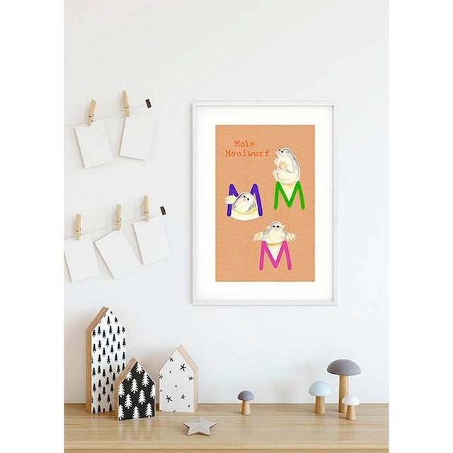 Komar Poster »ABC Animal M«, Buchstaben, (1 St.), Kinderzimmer, Schlafzimmer,  Wohnzimmer online kaufen | mit 3 Jahren XXL Garantie