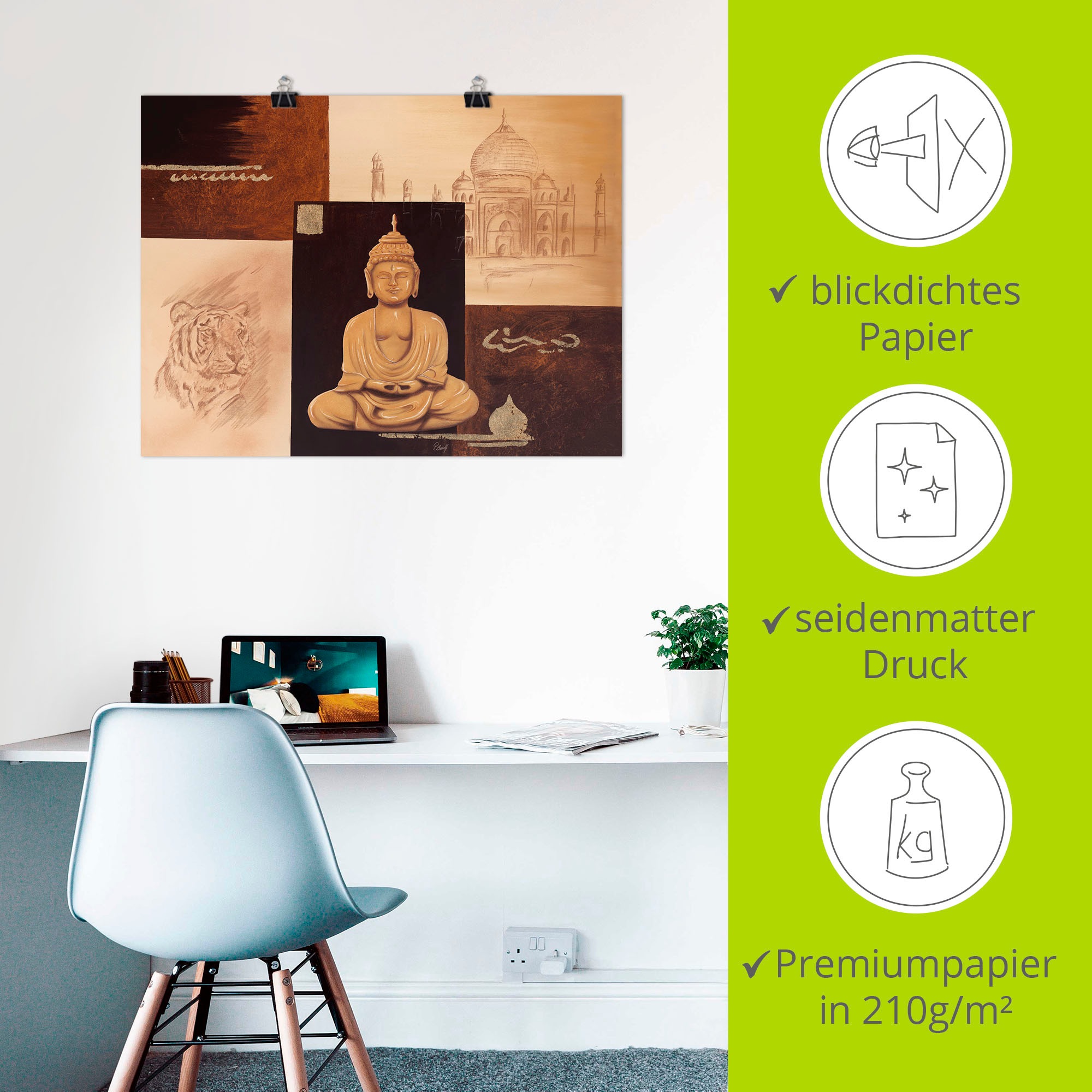 Artland Wandbild »Indisches Gefühl II«, Religion, (1 St.), als Poster, Wandaufkleber in verschied. Größen