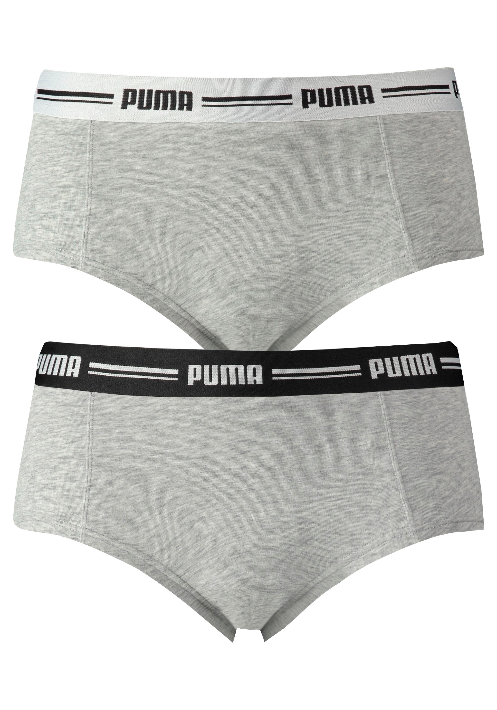 PUMA Panty »PUMA WOMEN MINI SHORT 2P PACK« Packung, 2er Pack,  mit markantem Logo-Bund