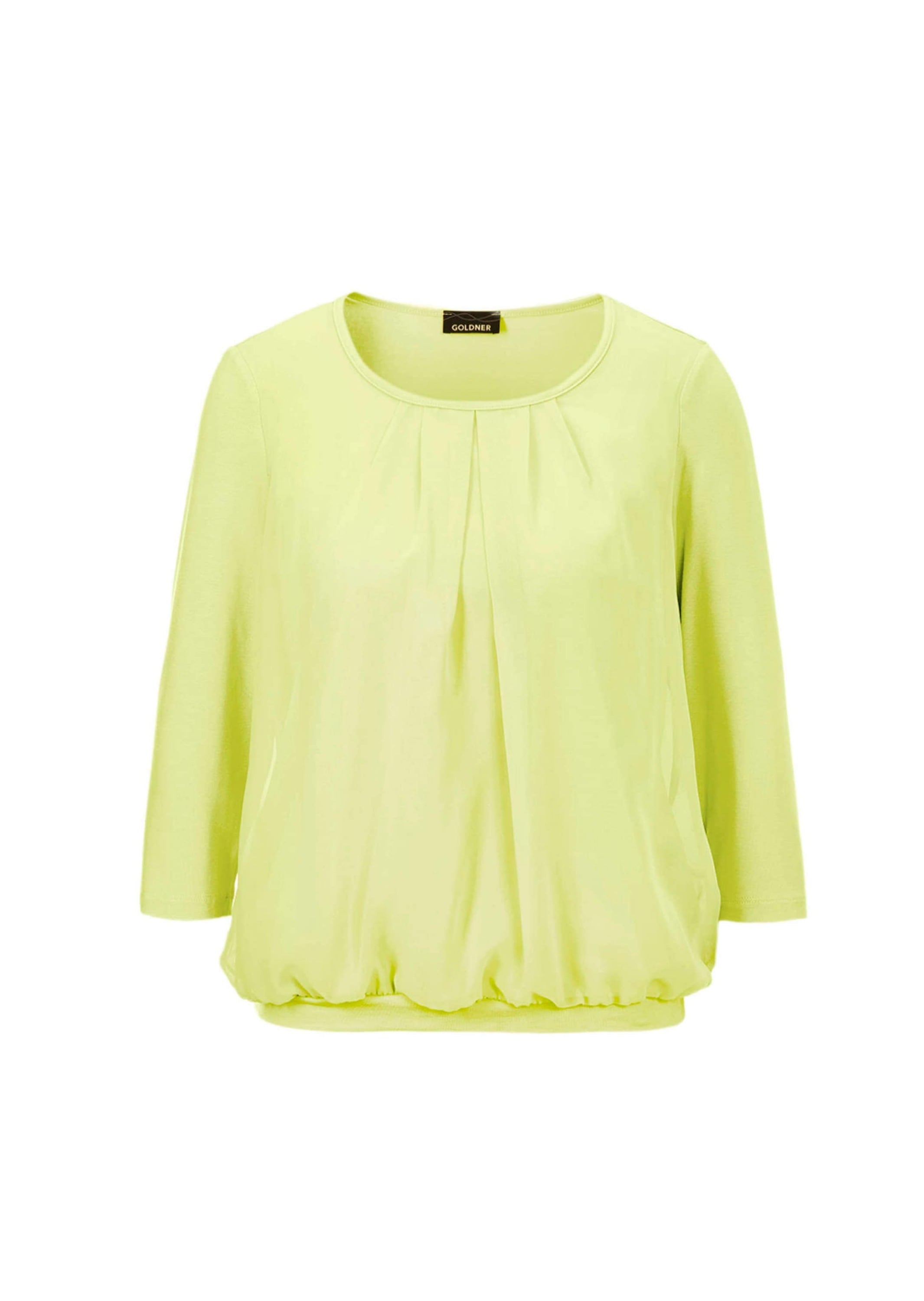 GOLDNER Kurzarmbluse »Chiffon-Shirt mit 3/4-Arm, Rundhals« keine/nicht relevant