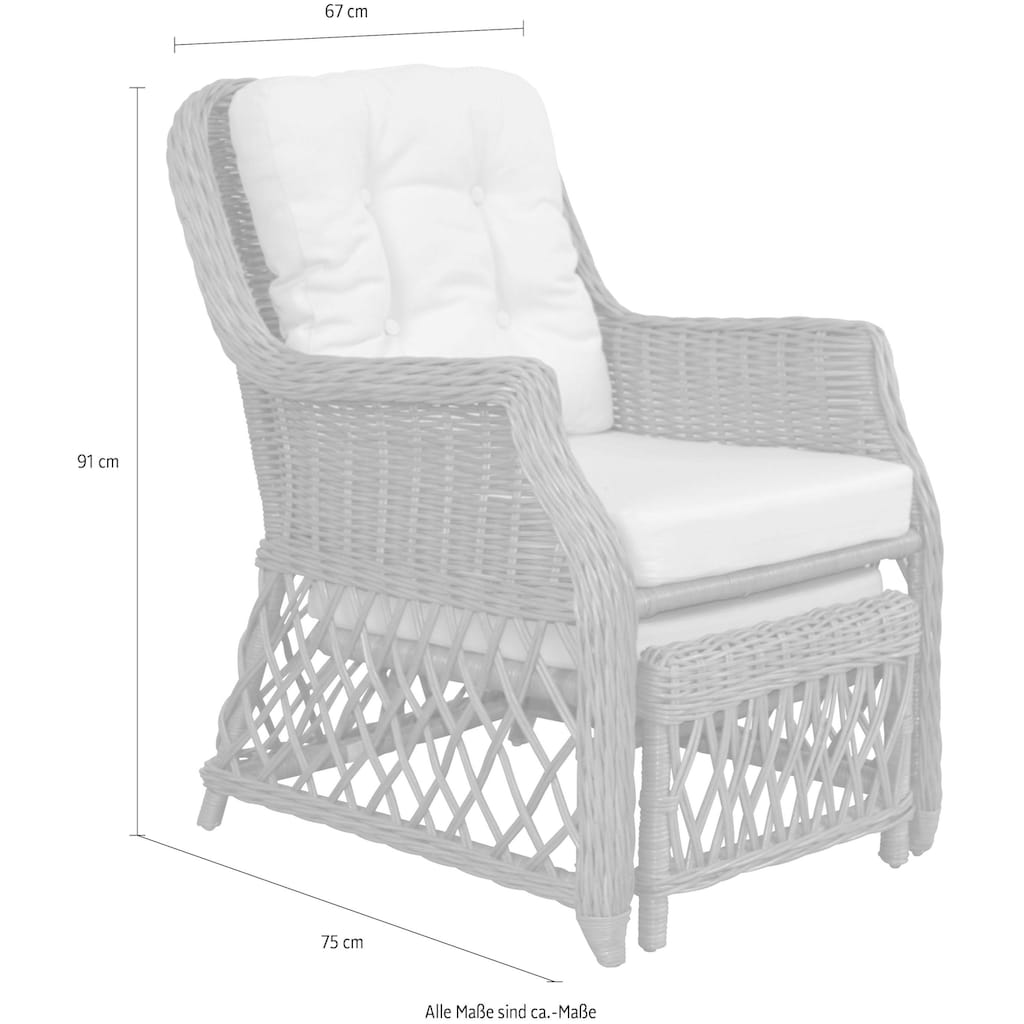 Home affaire Rattanstuhl, Handarbeit, Maße (B/T/H): (67/75/91)