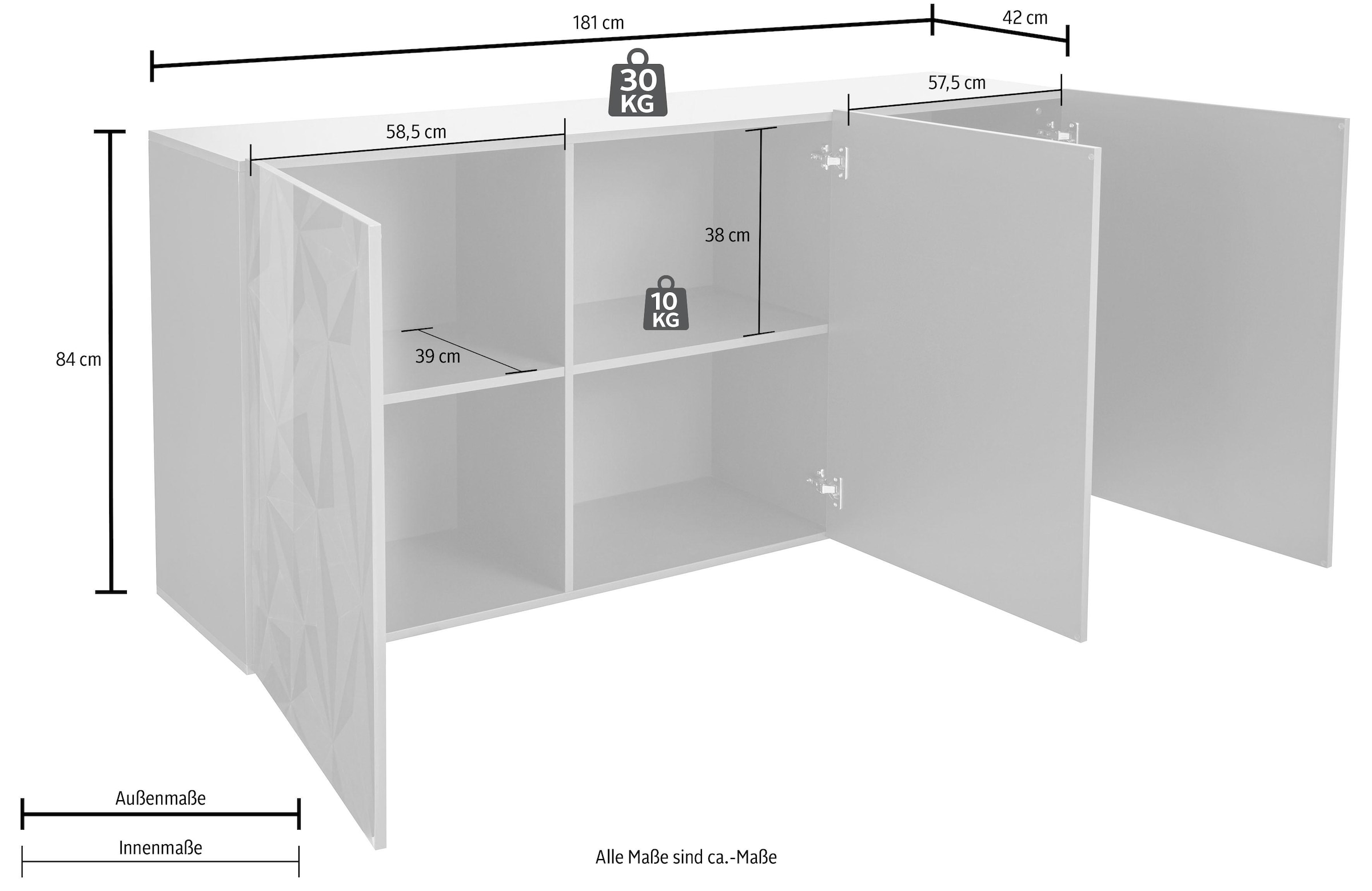 LC Sideboard »Prisma«, Breite 181 cm