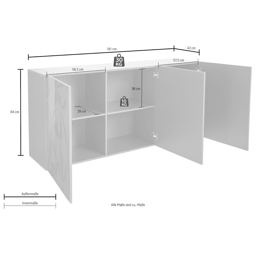 LC Sideboard »Prisma«, Breite 181 cm