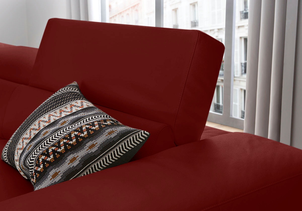W.SCHILLIG Ecksofa »piedroo, Designsofa mit tollem Sitzkomfort, bequem und elegant, L-Form«, Kopfteilverstellung, wahlweise mit Sitztiefenverstellung, Breite 343cm