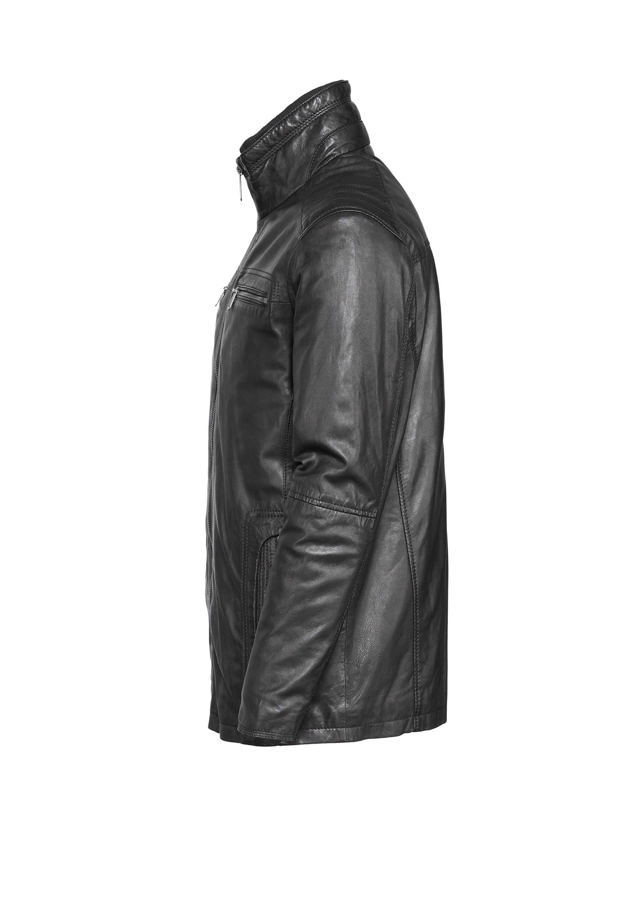 bugatti Blouson »BUTIZIANO« ohne Kapuze aus hochwertigem Leder