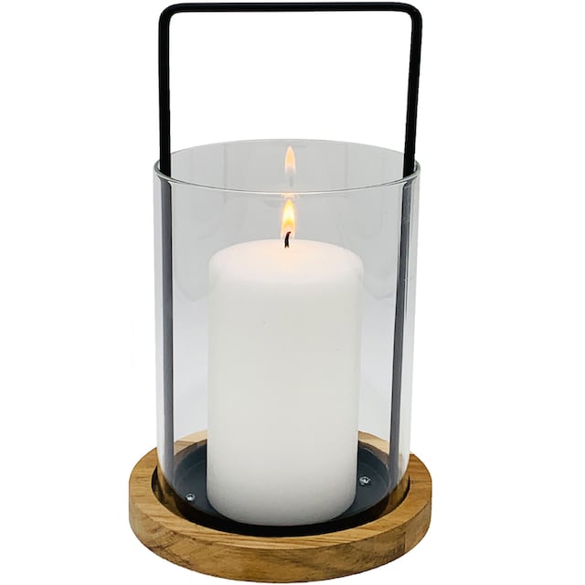 Home affaire Windlicht »Kerzenhalter Weillen«, (1 St.),  Stumpenkerzenhalter, Höhe ca. 22 cm, Glaszylinder abnehmbarer online kaufen  | mit 3 Jahren XXL Garantie