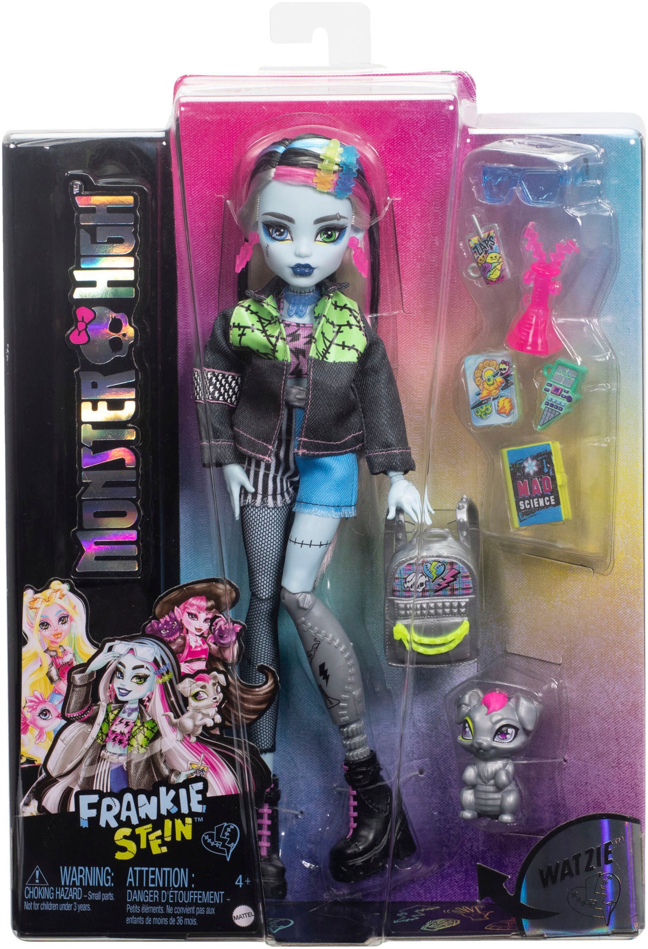 MonsterHigh™ Anziehpuppe »Frankie Stein mit Haustier Watzie«