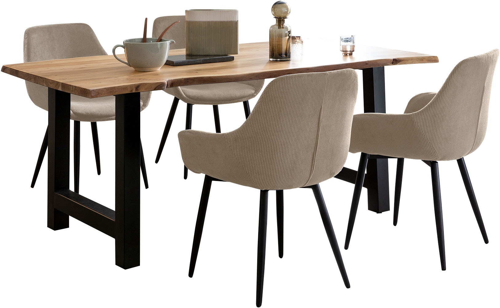 SalesFever Essgruppe, (Set, 5 tlg.), Massivholz geölt und zweifach gewachst