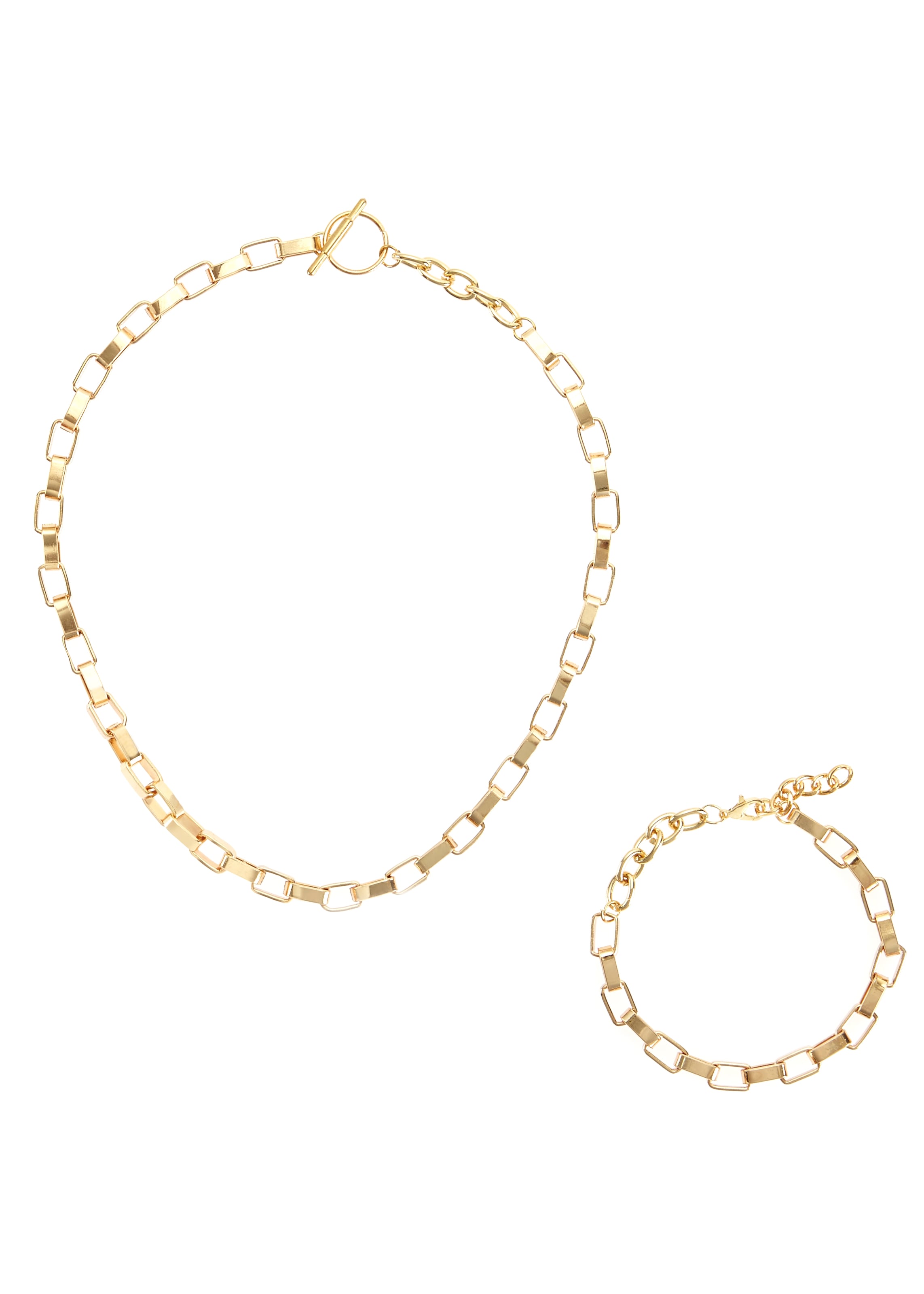 LASCANA kaufen Halskette, Gliederkette, Halsschmuck, Armkette | 2-tlg. online Armband Ketten UNIVERSAL und Set, Schmuck-Set,