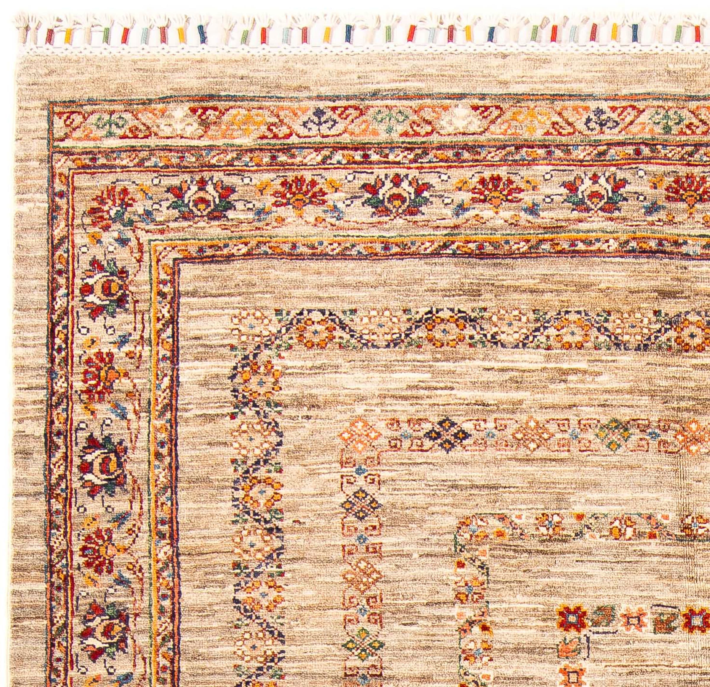 morgenland Orientteppich Indus 175 Zertifikat »Keshan x beige«, Einzelstück cm mit 235 rechteckig, Handgeknüpft, Wohnzimmer