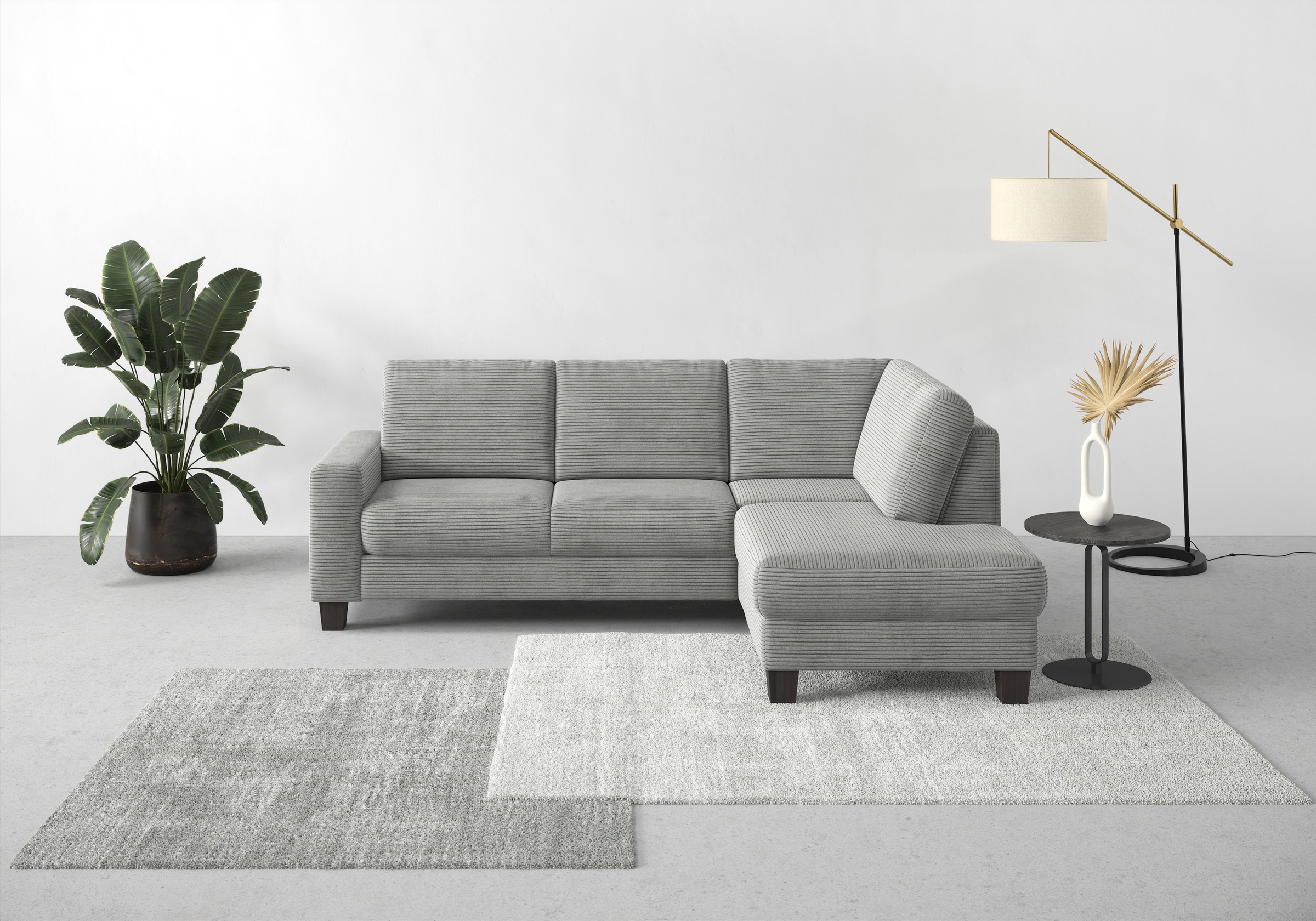 Home affaire Ecksofa »Summer L-Form« mit Ottomane, mit oder ohne Bettfunktion und Bettkasten, Cord-Bezug