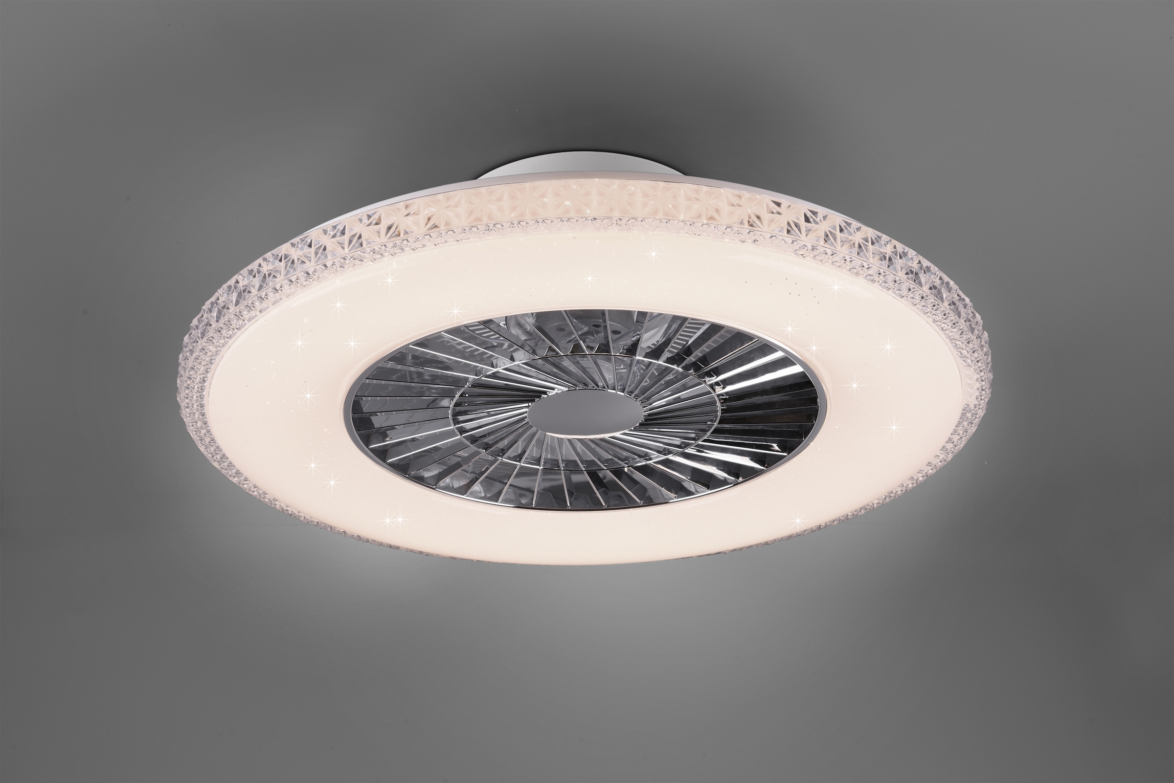 REALITY Leuchten LED Deckenleuchte »Harstad Deckenventilator« LED-Board 1 Stk. Neutralweiß Deckenlampe, Ventilator, Fernbedienung, Ventilator getrennt schaltbar