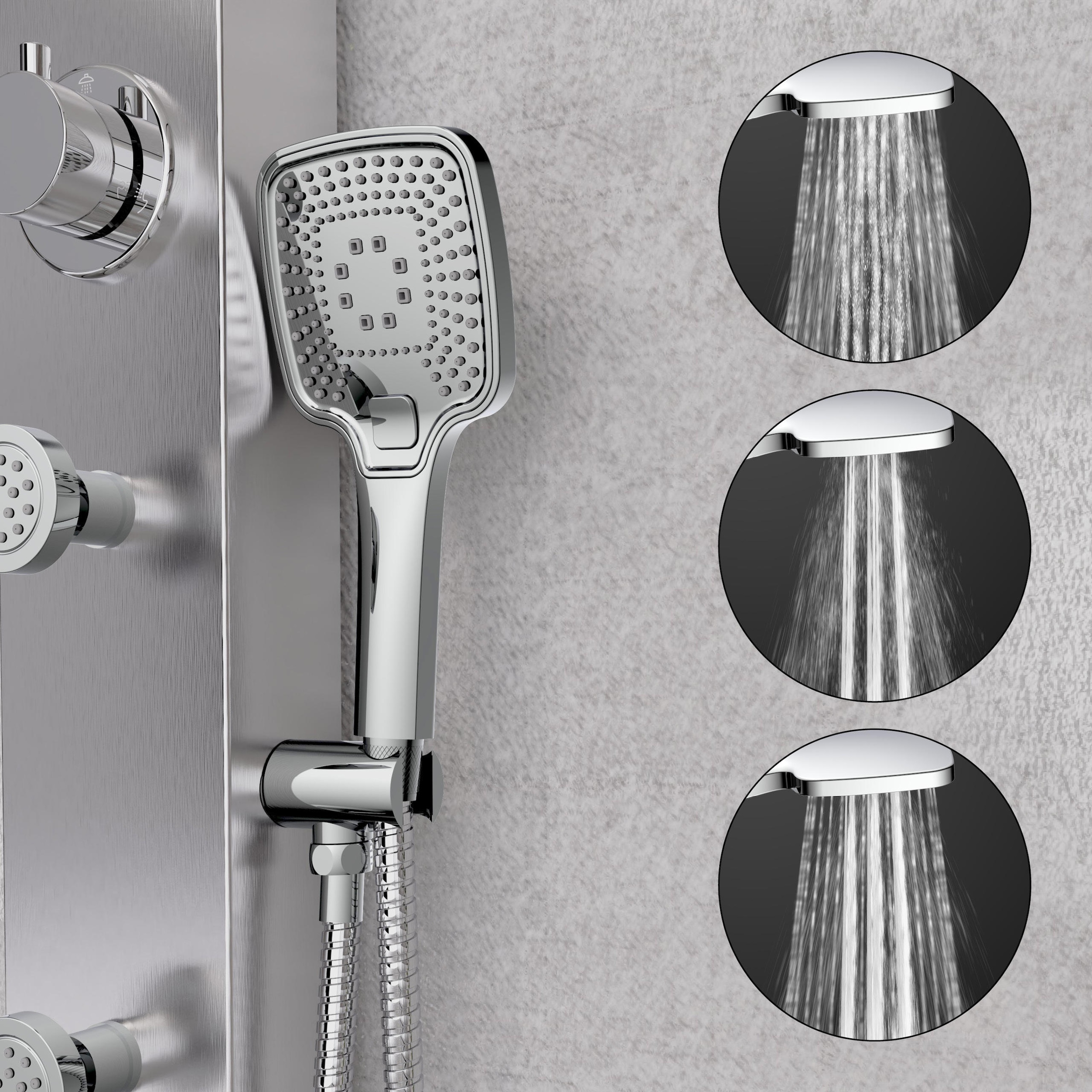 welltime Duschsäule »Laos«, Duschsystem mit Regendusche,Massagedüsen & Handbrause mit 3 Funktionen
