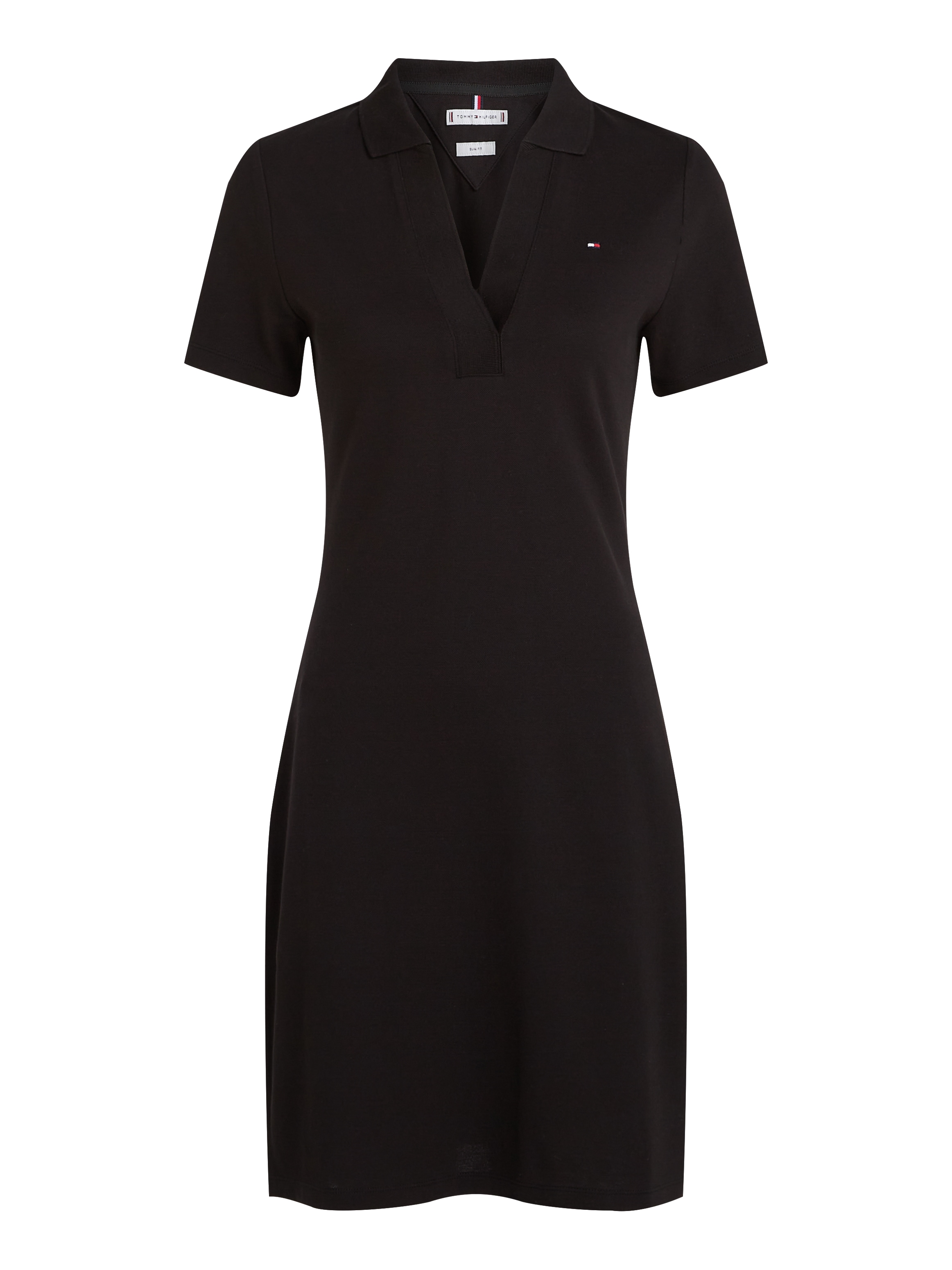 Tommy Hilfiger Polokleid »SLIM OPEN NK POLO DRESS SS«, mit gestickter Tommy Hilfiger Flagge