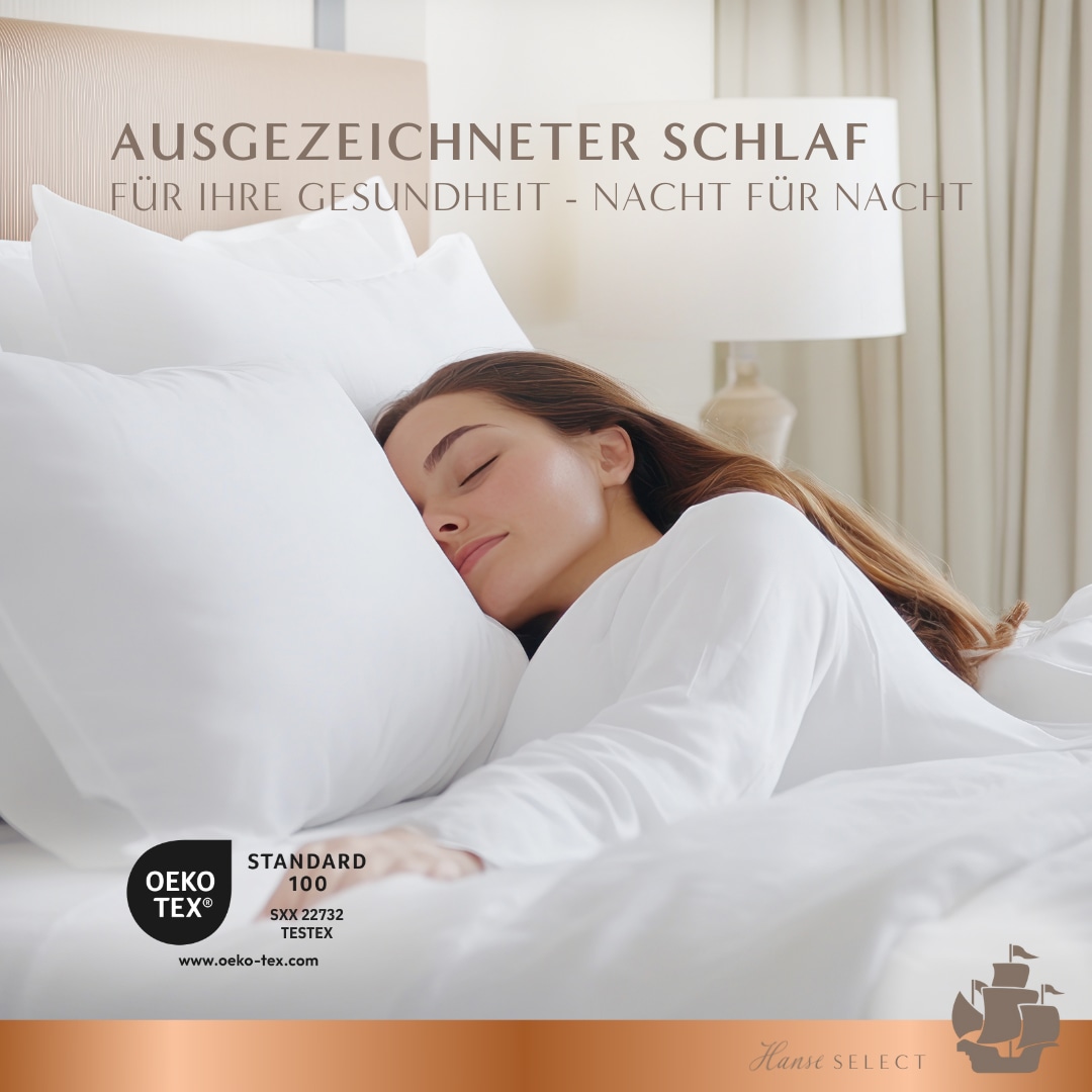 Hanse mit Kogge 3-Kammer-Kopfkissen »Hanse Select, Luxuskopfkissen, Made in Germany, 80x80 cm & 40x80 cm« 1 Stk. tlg. Seitenschläfer, Rückenschläfer, Bauchschläfer, Kissen 40x80cm, 80x80cm