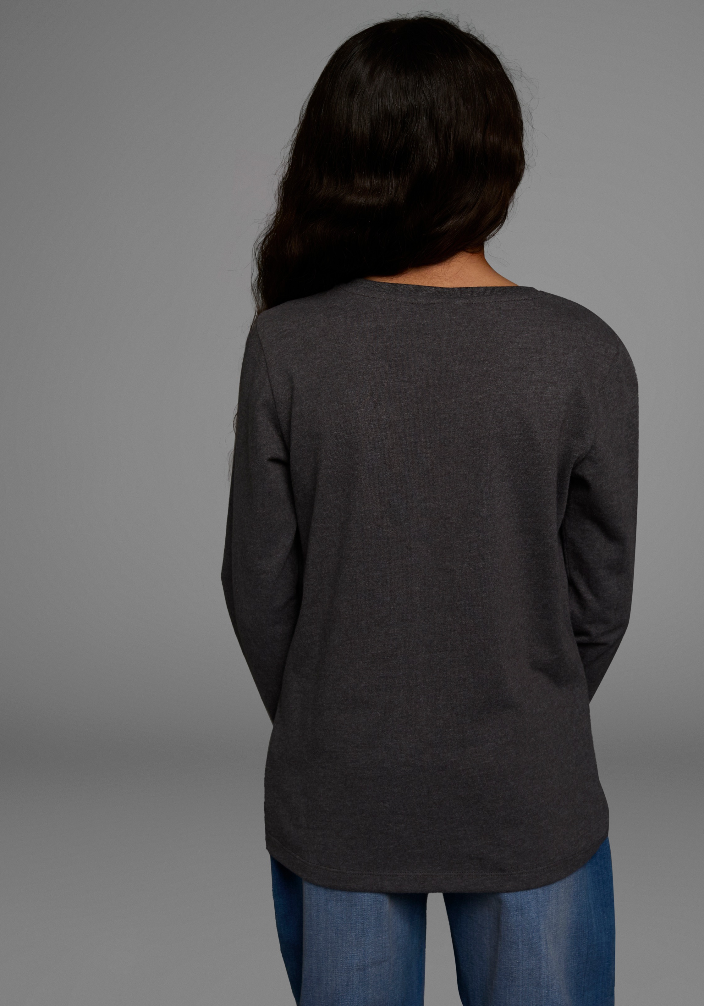 KIDSWORLD Langarmshirt »ähm ...NÖ«, Langarm, taillierter Schnitt, mit Statements und Sprüchen