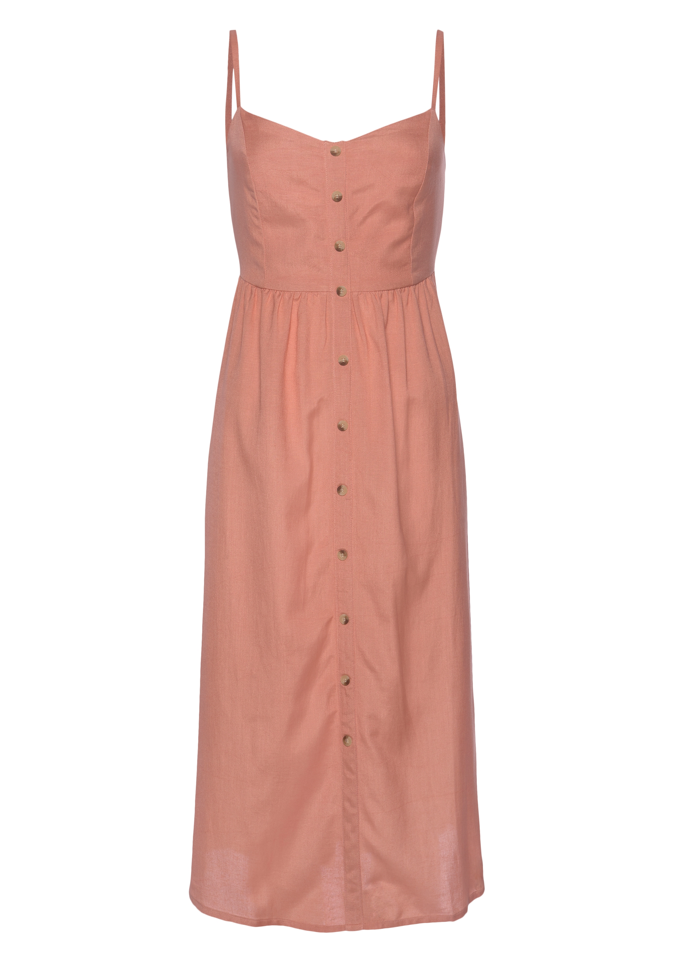 LASCANA Sommerkleid, aus Leinenmix mit Baumwolle, Midikleid, Strandkleid