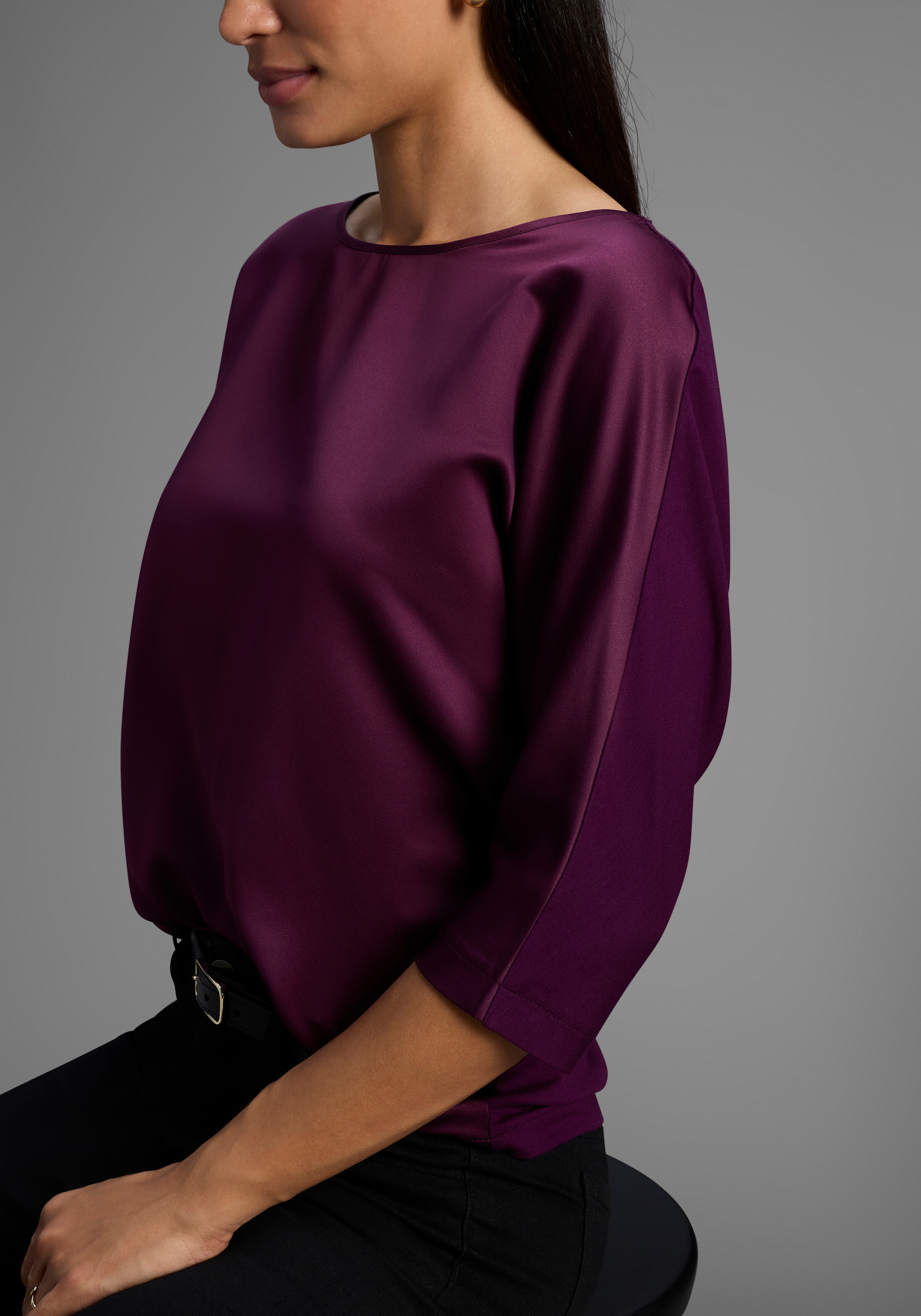 Laura Scott Satinbluse, elegante Bluse mit weiten Ärmeln - NEUE KOLLEKTION