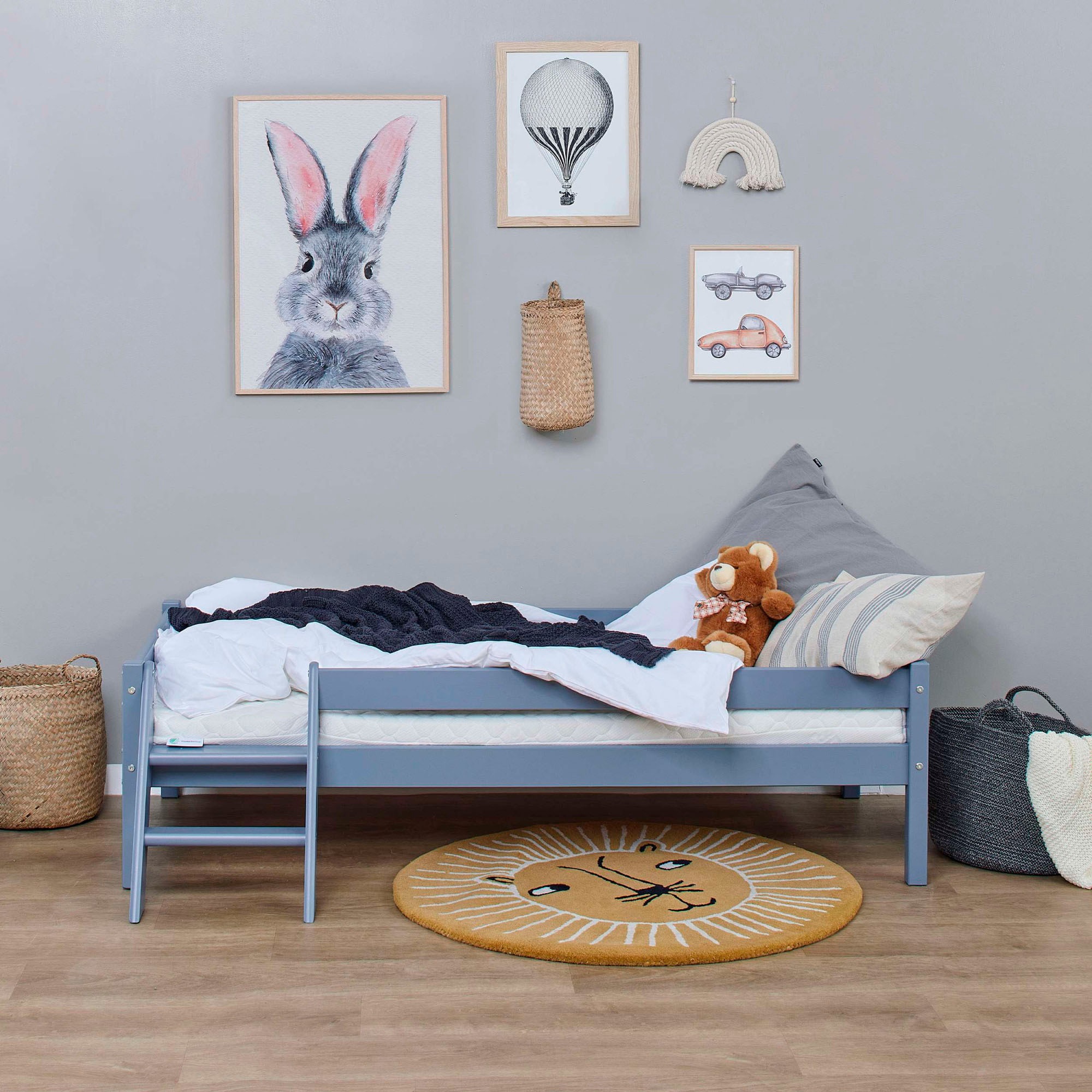 Home affaire Jugendbett »ECO One«, Kinderbett mit Rausfallschutz und Leiter, 3 Farben/Matratze wählbar