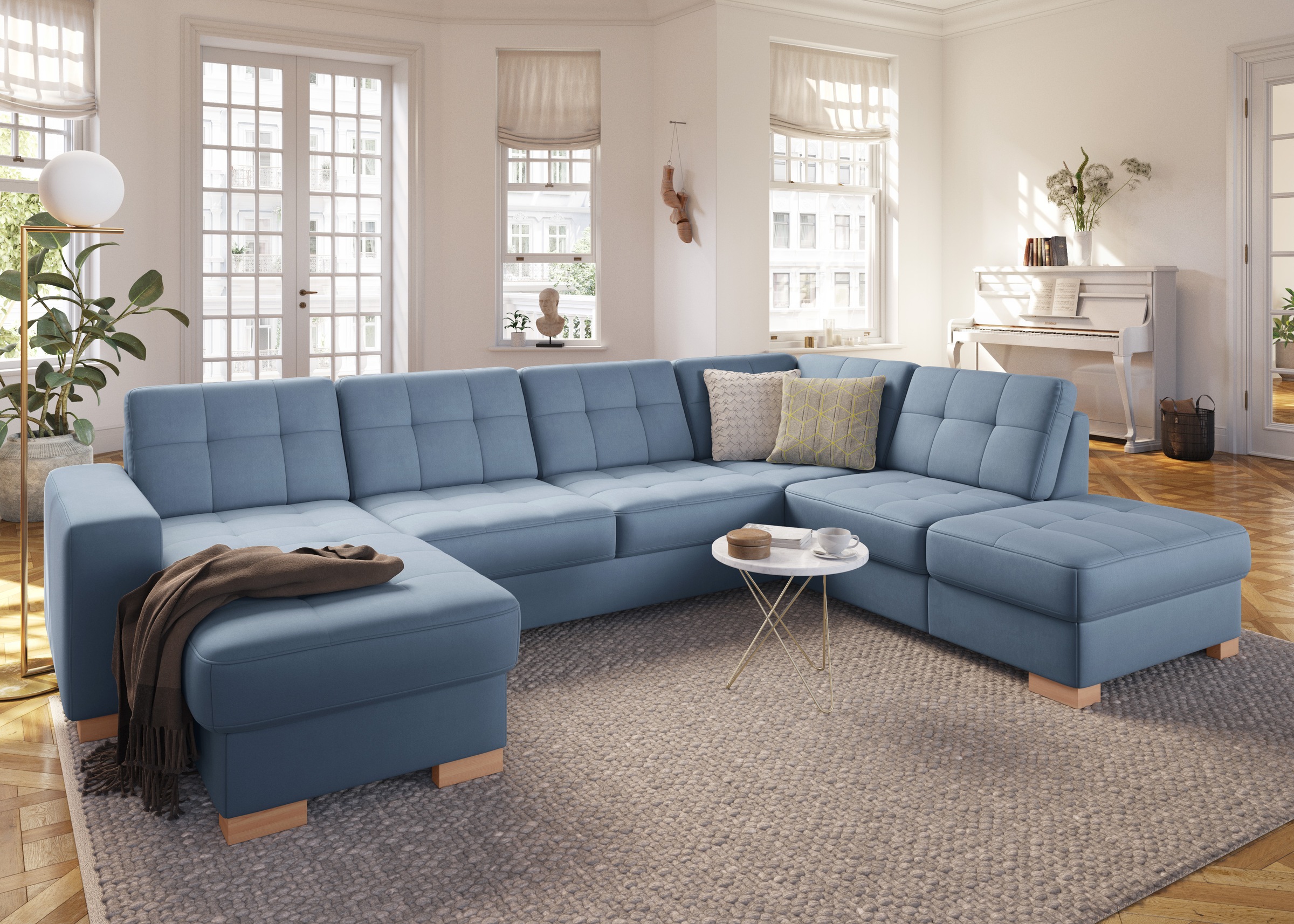 sit&more Wohnlandschaft »Quincy U-Form«, wahlweise mit Bettfunktion und Bettkasten