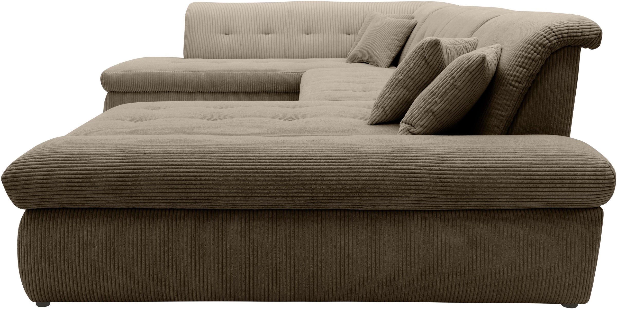 DOMO collection Wohnlandschaft »Moric U-Form auch in Cord«, im XXL-Format, wahlweise mit Bettfunktion und Armlehnenverstellung