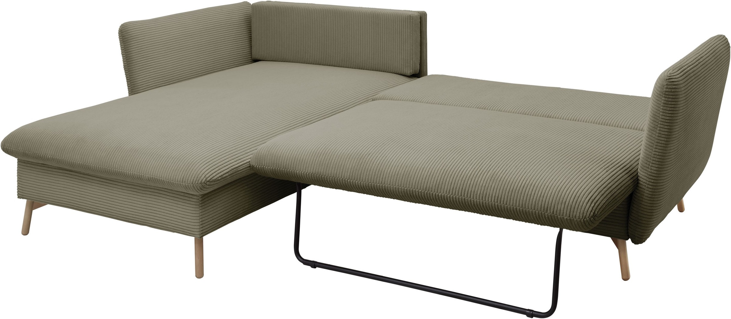 andas Ecksofa »MERLE, 258 cm, L-Form, traumhafter Cord,«, mit Bettfunktion und Bettkasten, Liegefläche 224 x 139