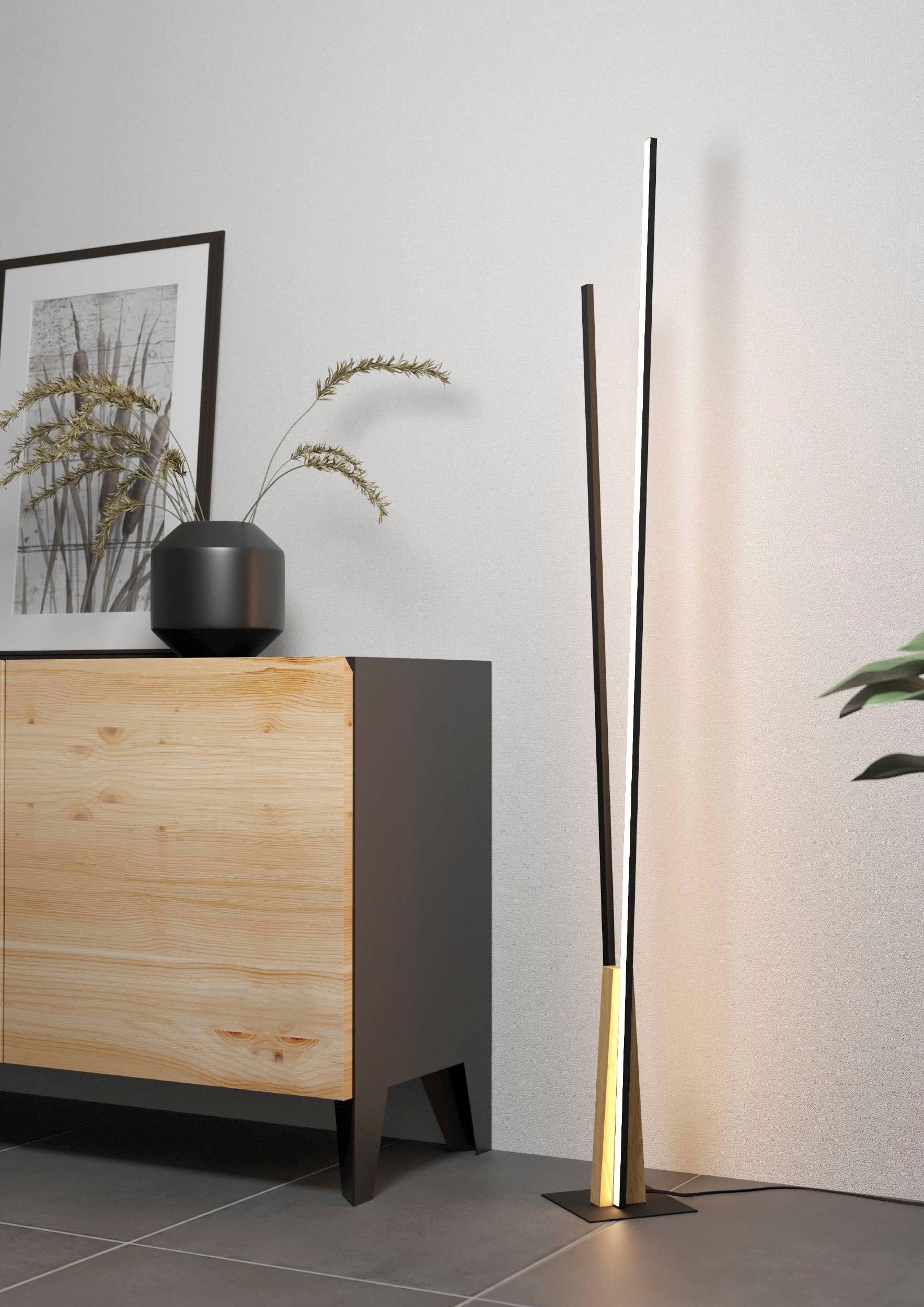 EGLO Stehlampe »PANAGRIA«, Stehleuchte in schwarz und braun aus Alu, Stahl,  Holz online kaufen | mit 3 Jahren XXL Garantie