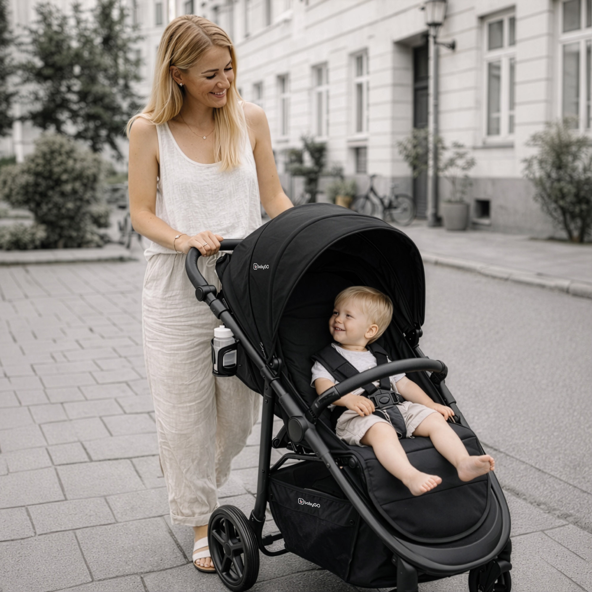 BabyGo Kombi-Kinderwagen »Evolution« 22 kg mit Babywanne, Babyschale, Wickeltasche und Sportsitz