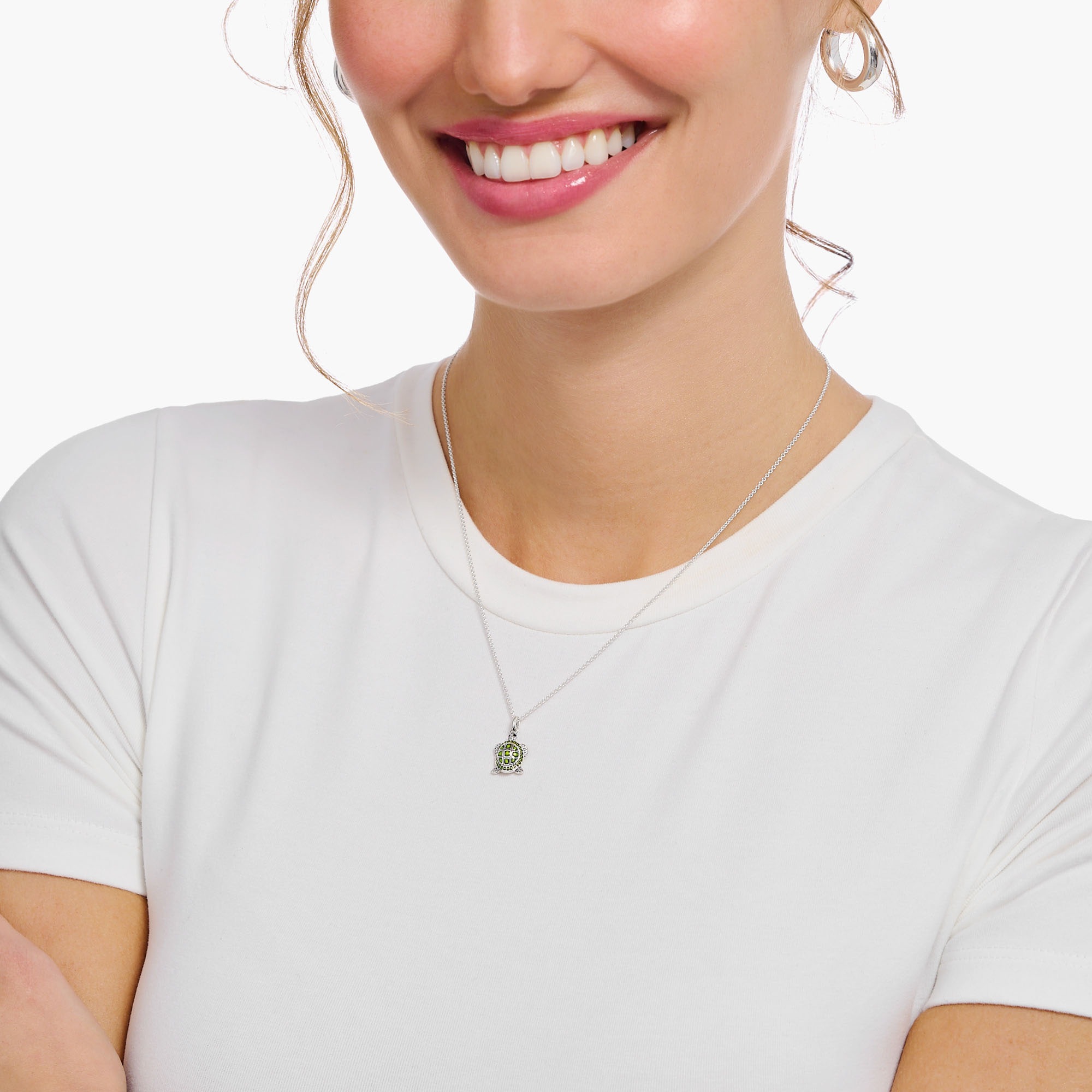 THOMAS SABO Kette mit Anhänger »Schildkröten-Anhänger, KE2216-007-6-L45V«