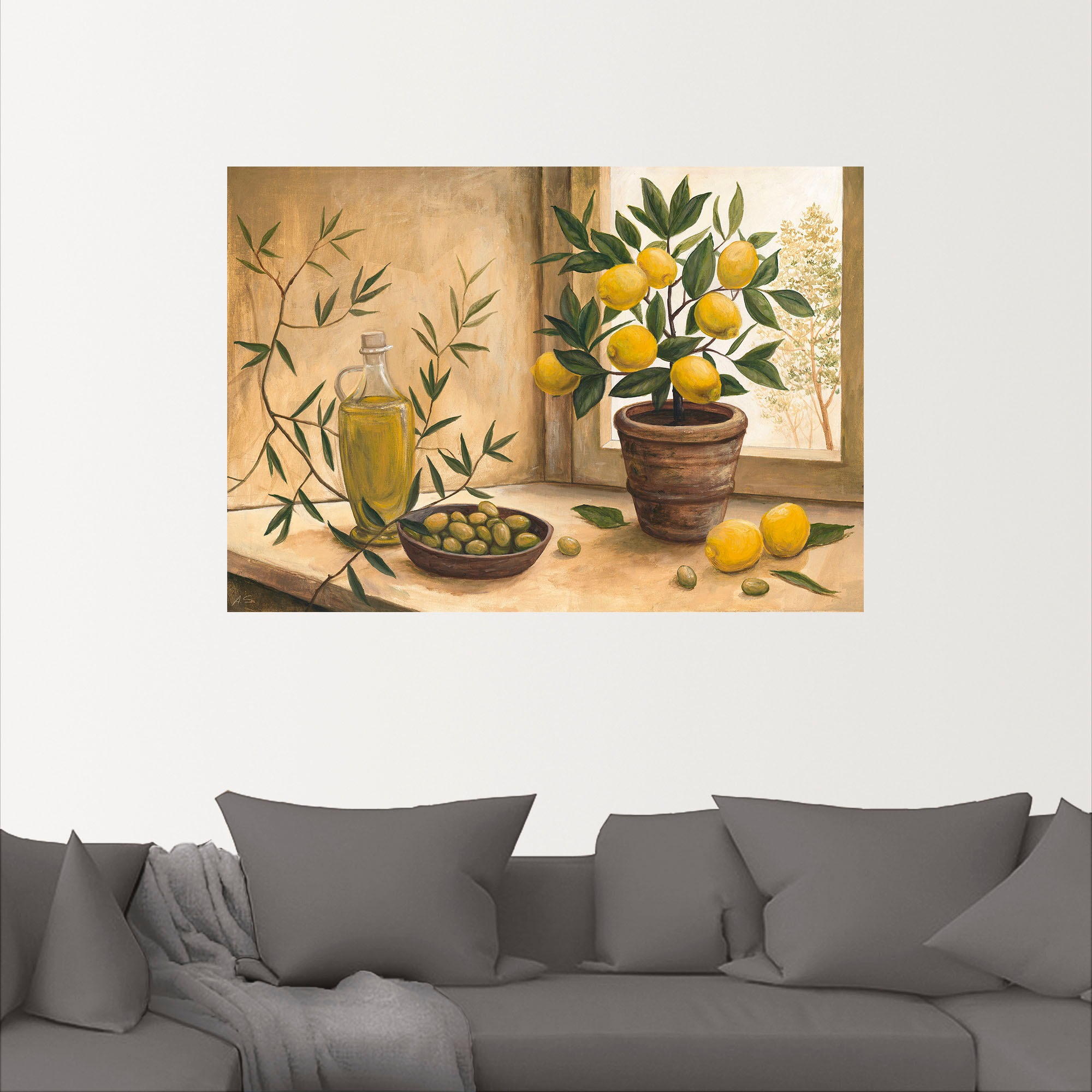 Artland Wandbild »Oliven und Zitronen«, Arrangements, (1 St.), als Alubild, Outdoorbild, Leinwandbild, Poster, Wandaufkleber