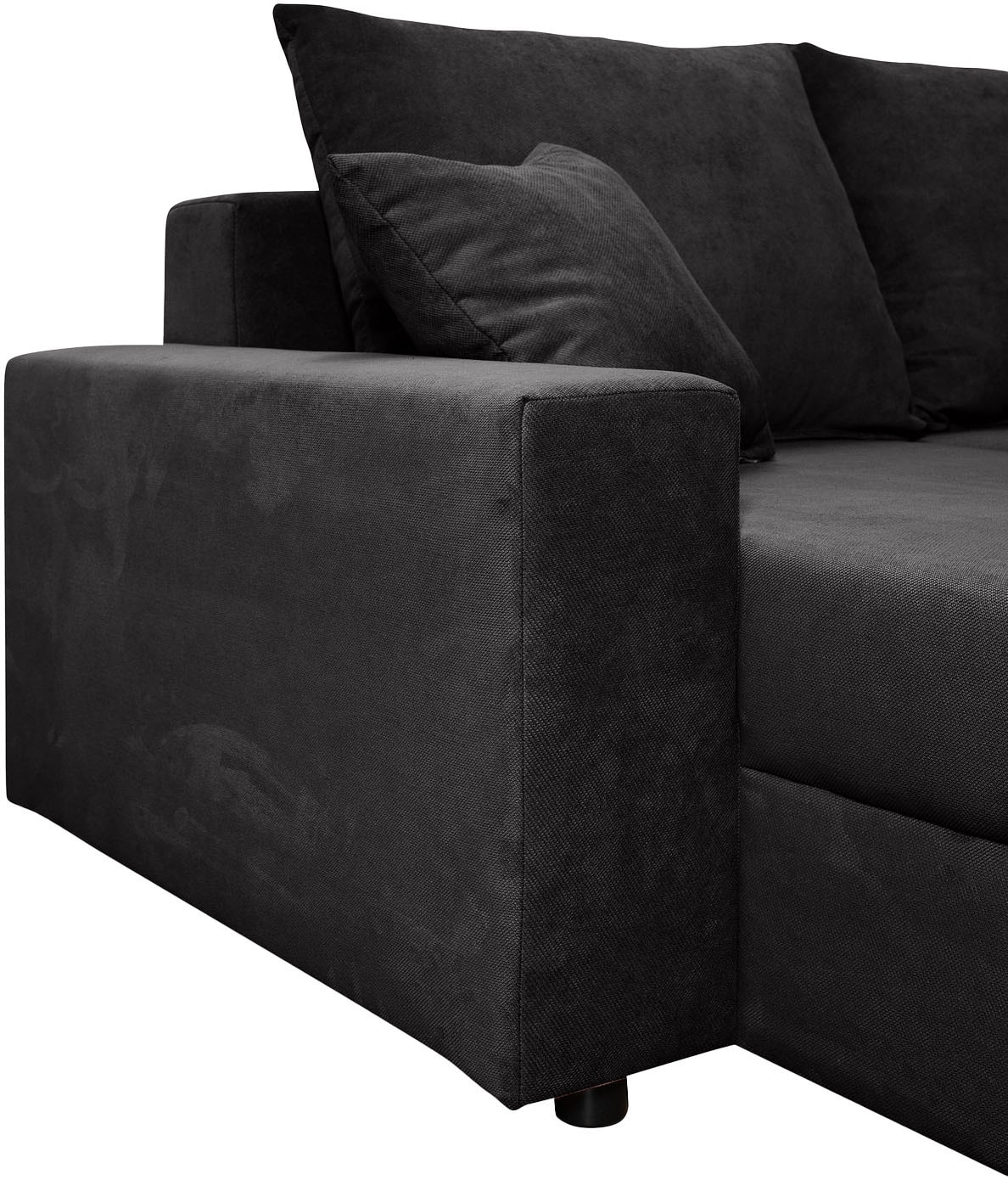 COLLECTION AB Wohnlandschaft »Pico U-Form, Breite 252, mit Schlaffunktion, Bettkasten & Zierkissen«, Wohnlandschaft,2 X Ottomane,Polyätherschaum Polsterung