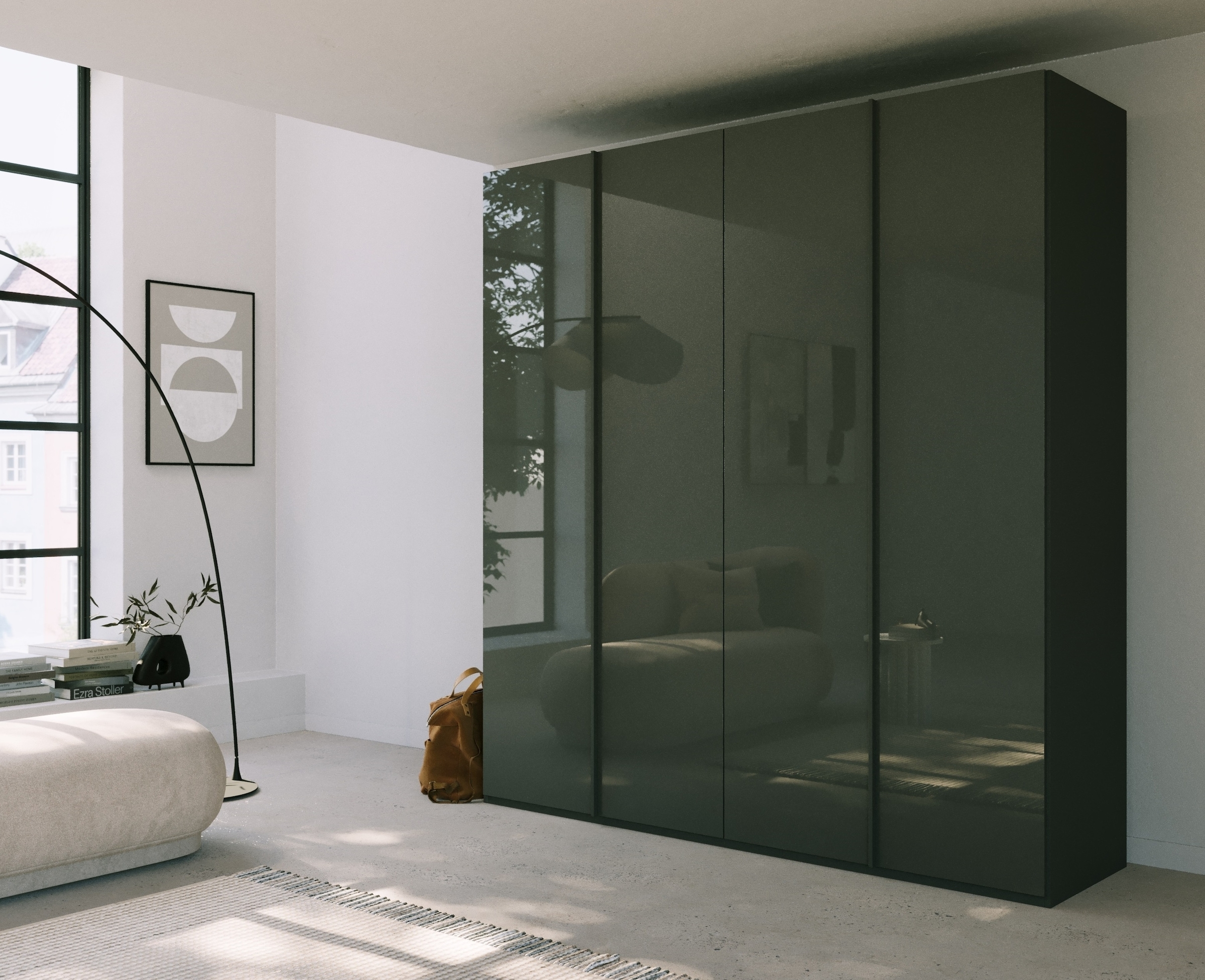 rauch Drehtürenschrank »Skat Meridian«, Glasfront, inkl. Innenspiegel und 4 Innenschubladen