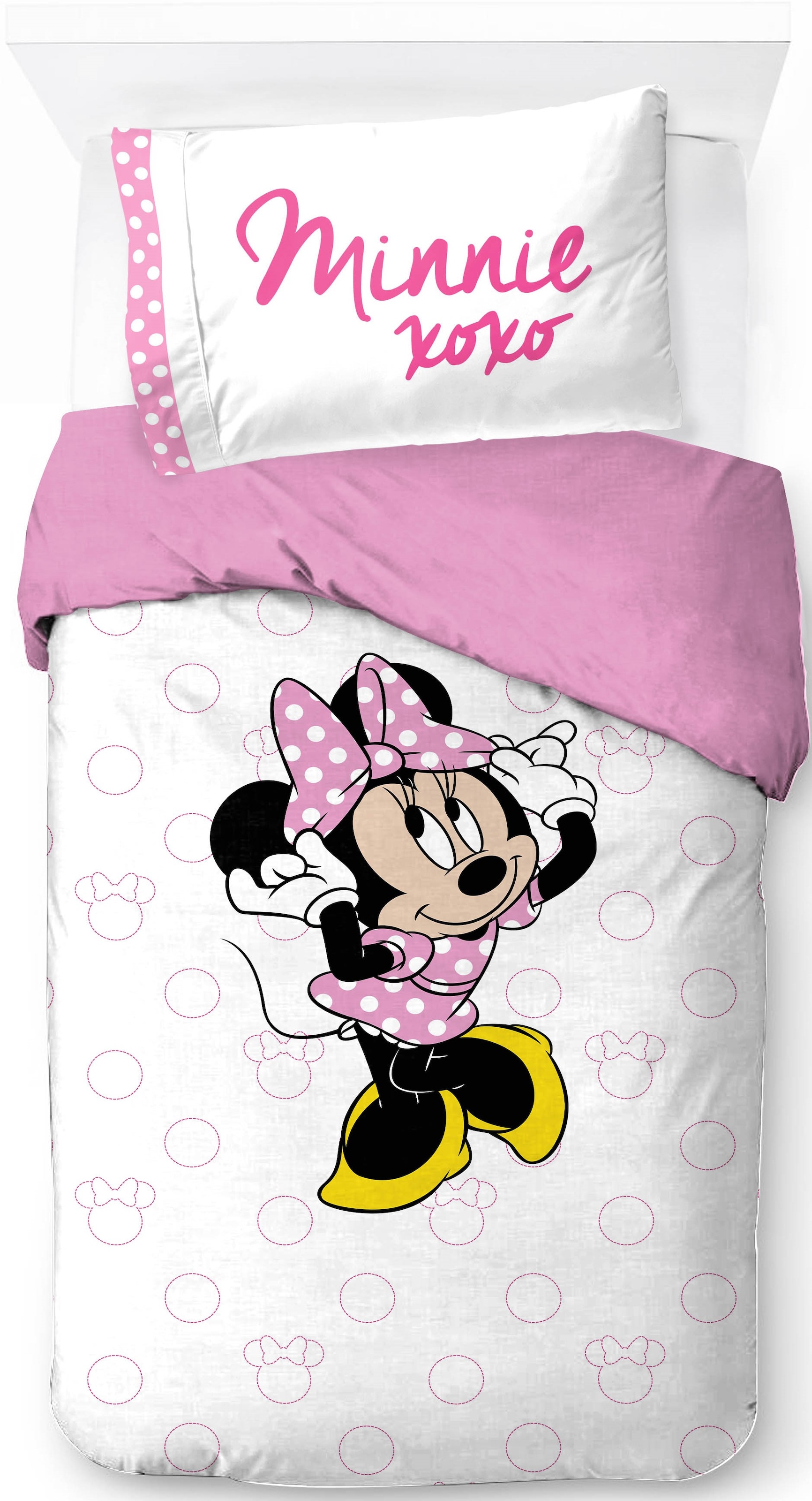 Disney Kinderbettwäsche »Disney Minnie Mouse XOXO« 2 100% Baumwolle