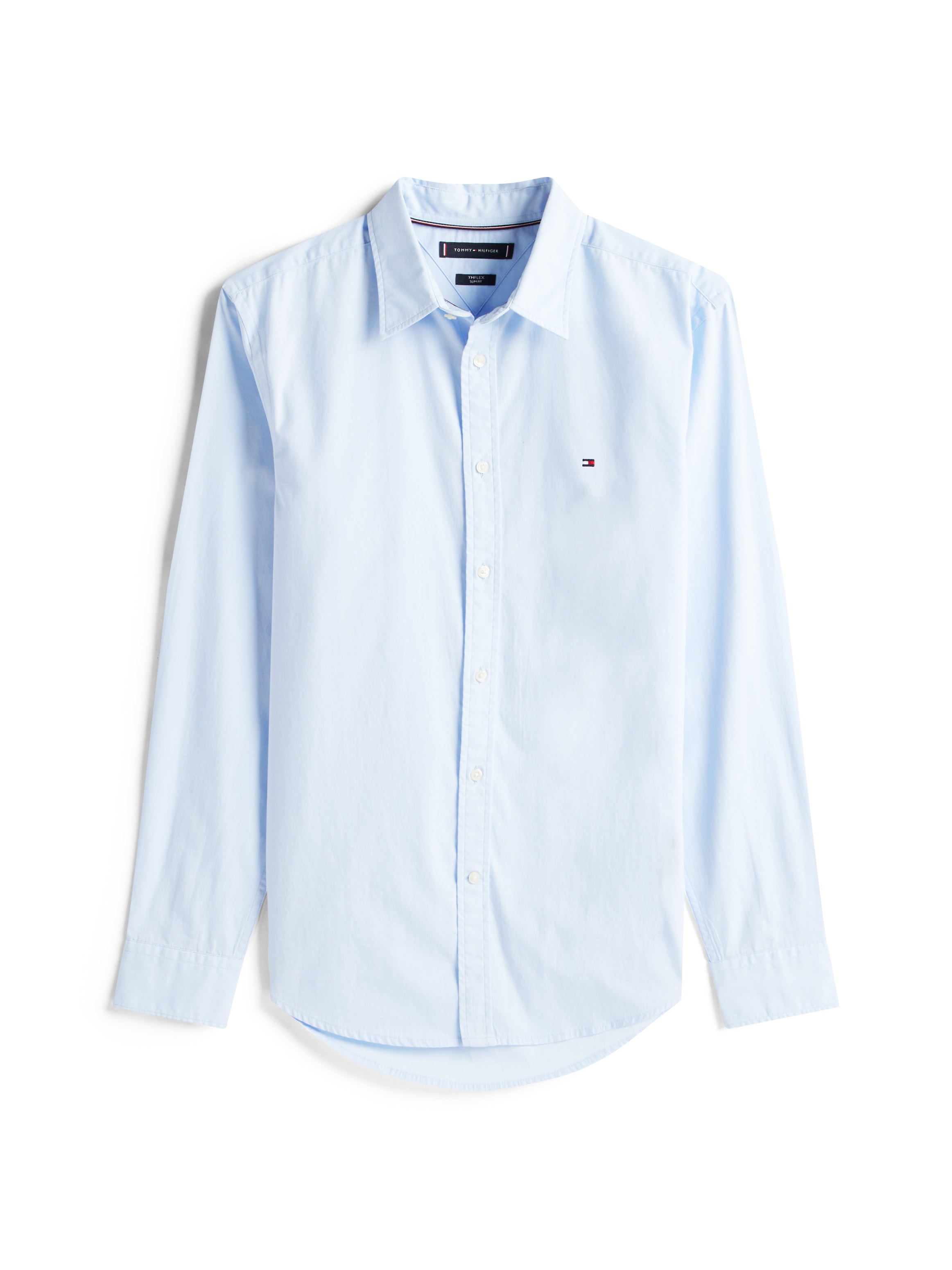 Tommy Hilfiger Langarmhemd »FLEX POPLIN SHIRT« Slim Fit, Kentkragen, Baumwollqualität