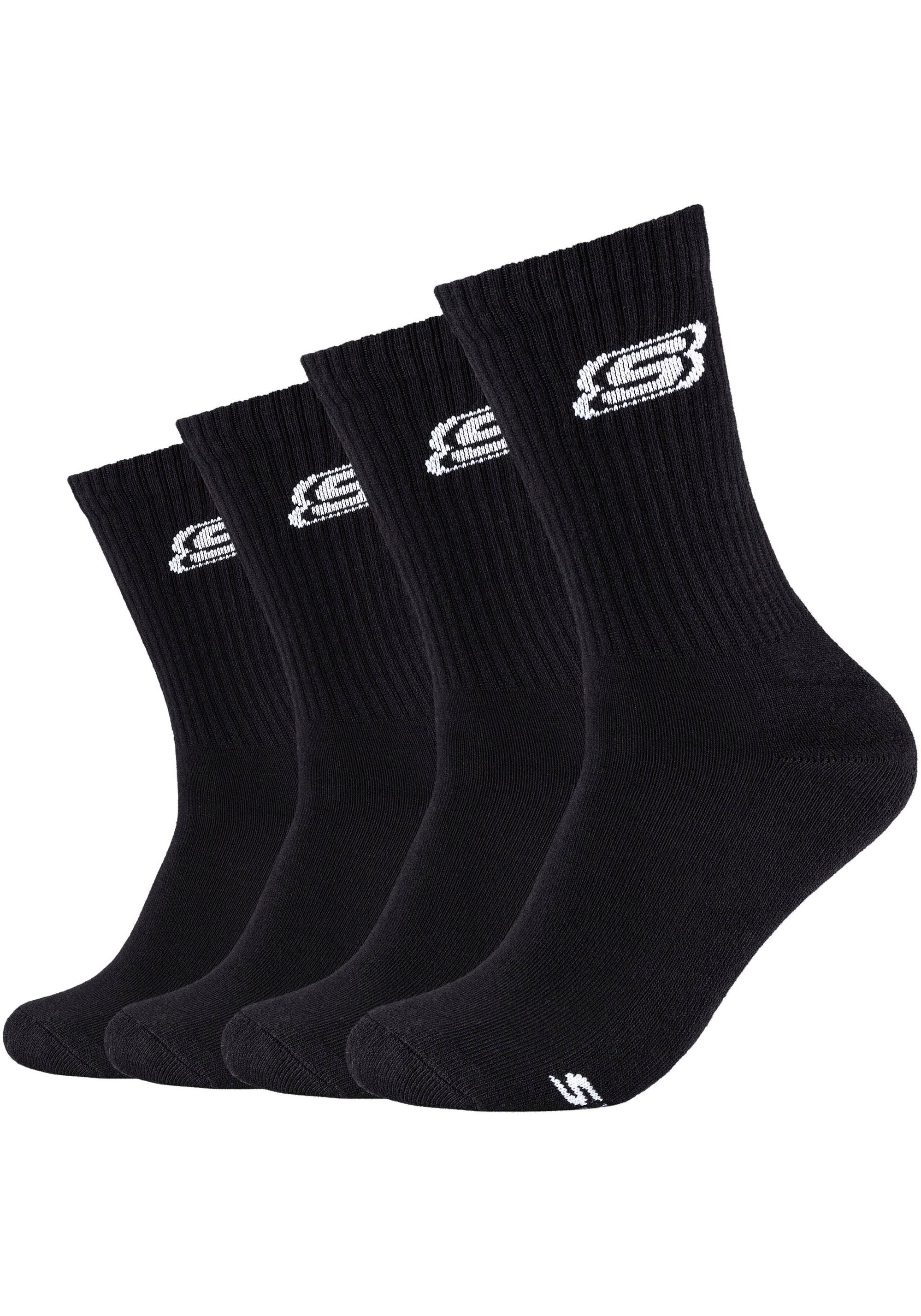 4 Skechers Socken, für & lange bei Ferse Verstärkte Paar), Haltbarkeit ♕ (Packung, Spitze
