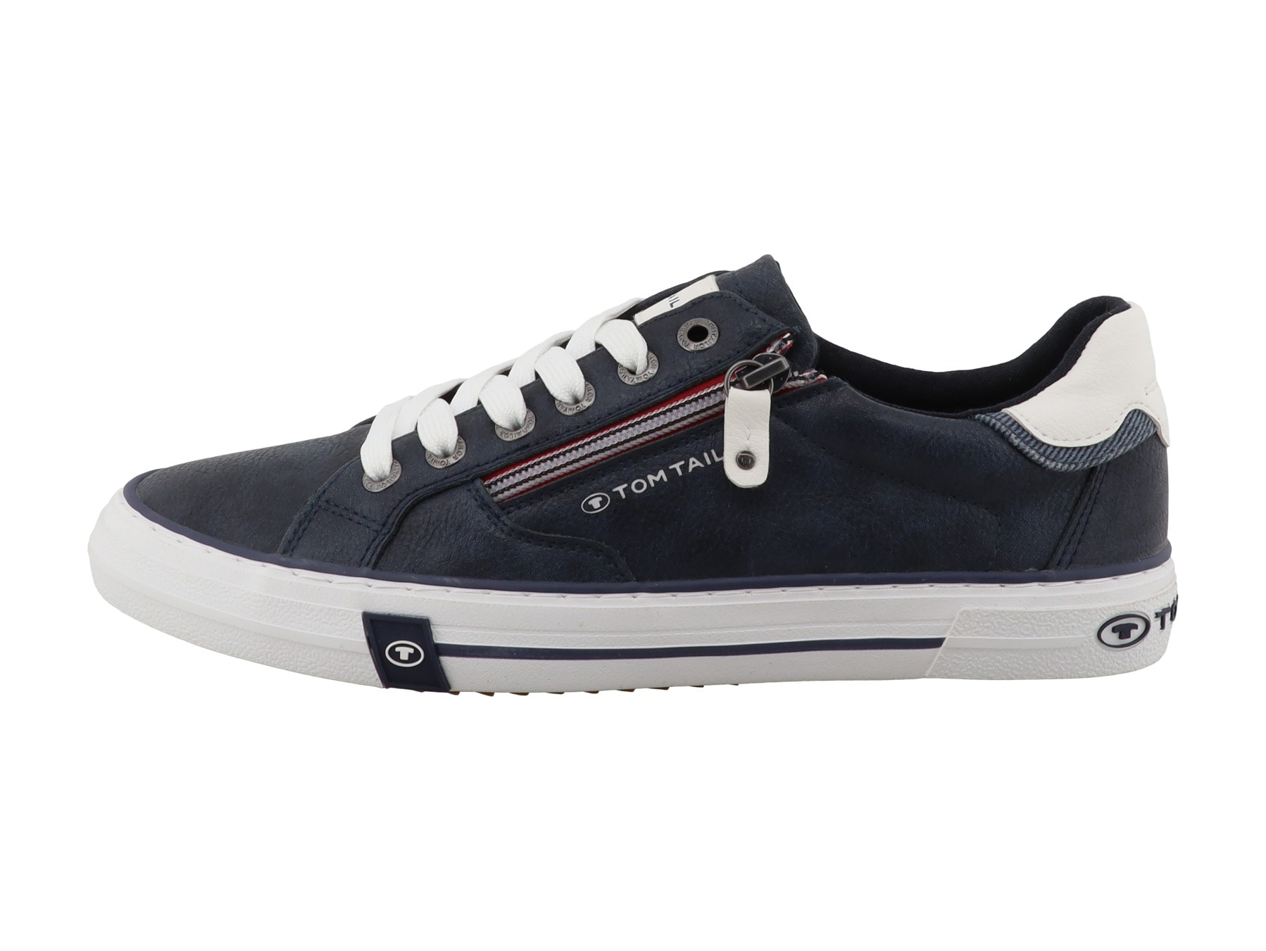 TOM TAILOR Sneaker  Freizeitschuh, Halbschuh, Schnürschuh mit Außen-Reißverschluss