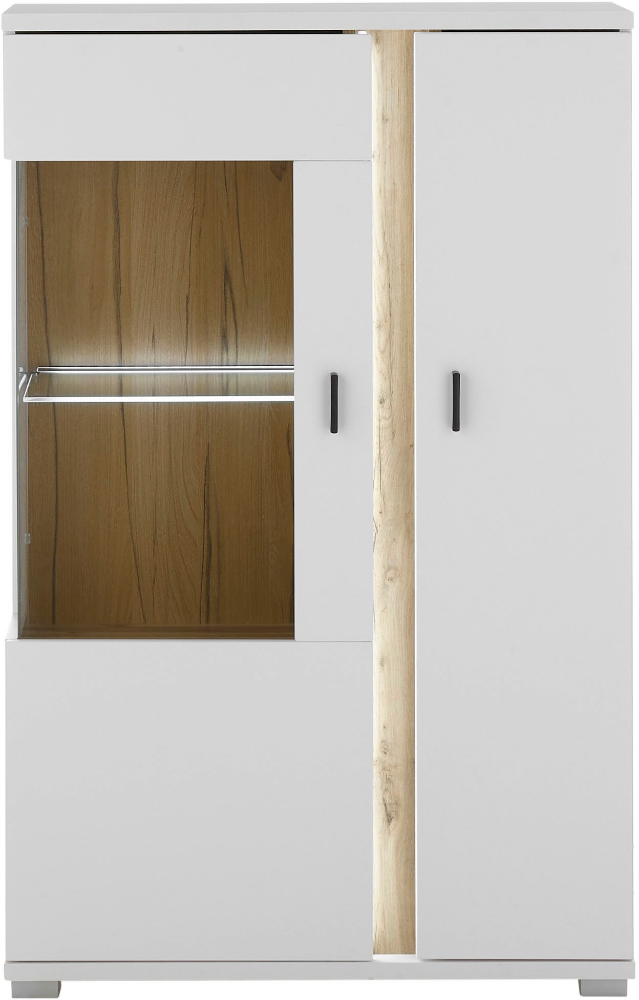 INOSIGN Vitrine »LONG ISLAND, Stauramvitrine«, (1 St.), in moderner Trendfarbe,inklusive senkrechter Beleuchtung,Breite 80 cm