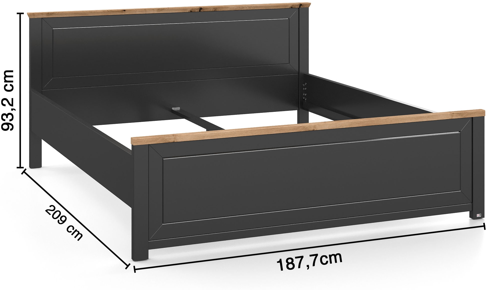 set one by Musterring Bett »York Schlafen«, (1 tlg.), Doppelbett 180 x 200 cm, weiß/Eiche Nelson oder grau/Artisan-Eiche