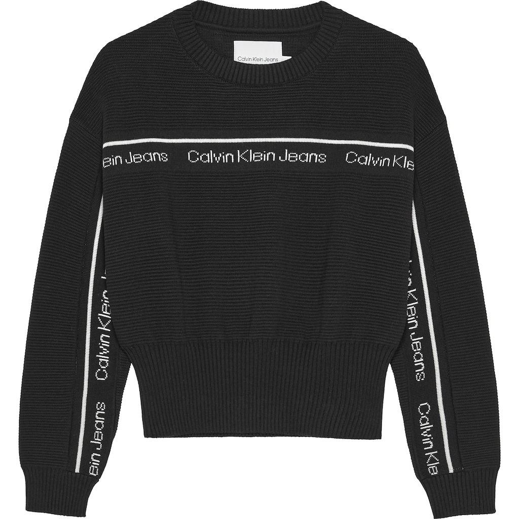Calvin Klein Jeans Rundhalspullover »LOGO TAPE OTTOMAN SWEATER«