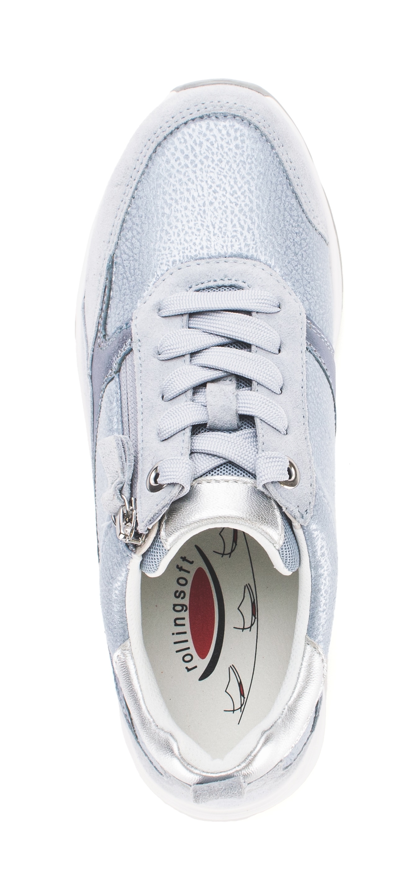 Gabor Rollingsoft Plateausneaker  , Freizeitschuh, Halbschuh, Schnürschuh mit Kontrastbesatz, G-Weite