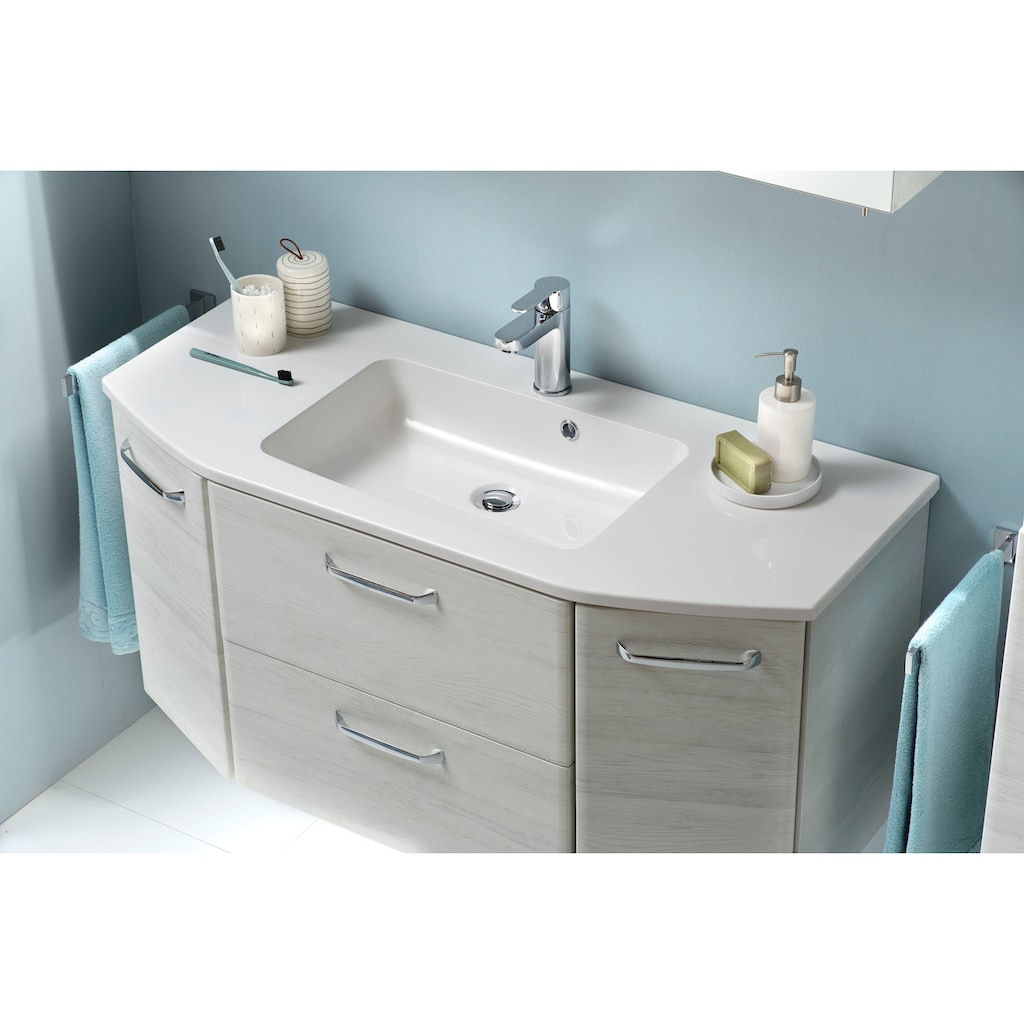 Saphir Waschtisch »Quickset Waschplatz inkl Mineralmarmor-Waschtisch, 112cm breit 2 Türen«